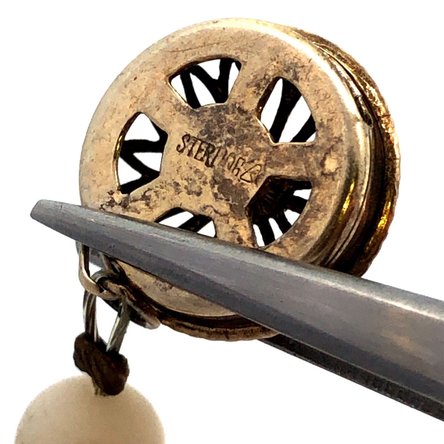 Designer 925 Sterling Silver Vermeil Resin Beaded Necklace