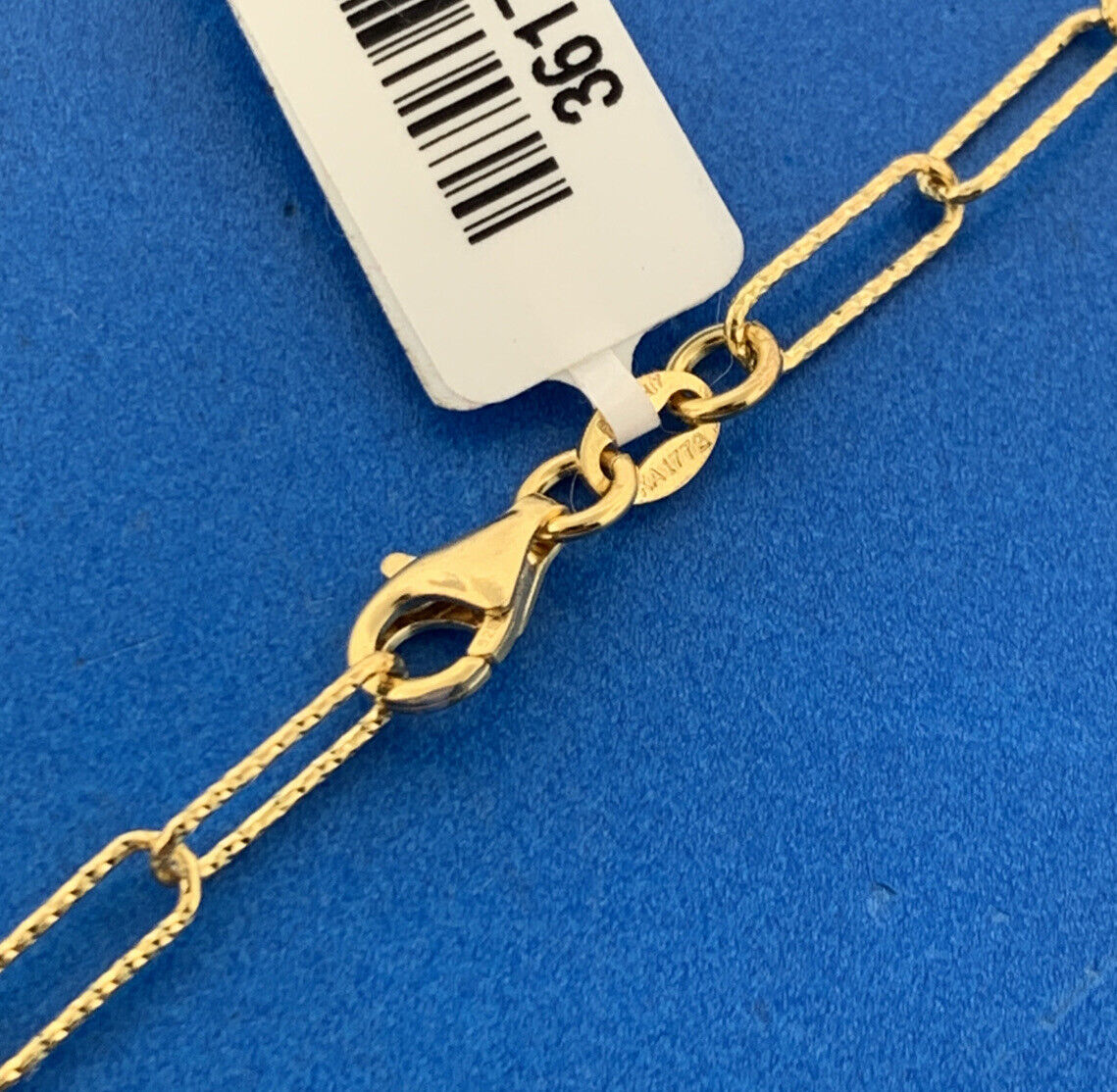 Karizia SPA Italy 925 Sterling Silver Vermeil Gold Tone Paperclip Chain Necklace