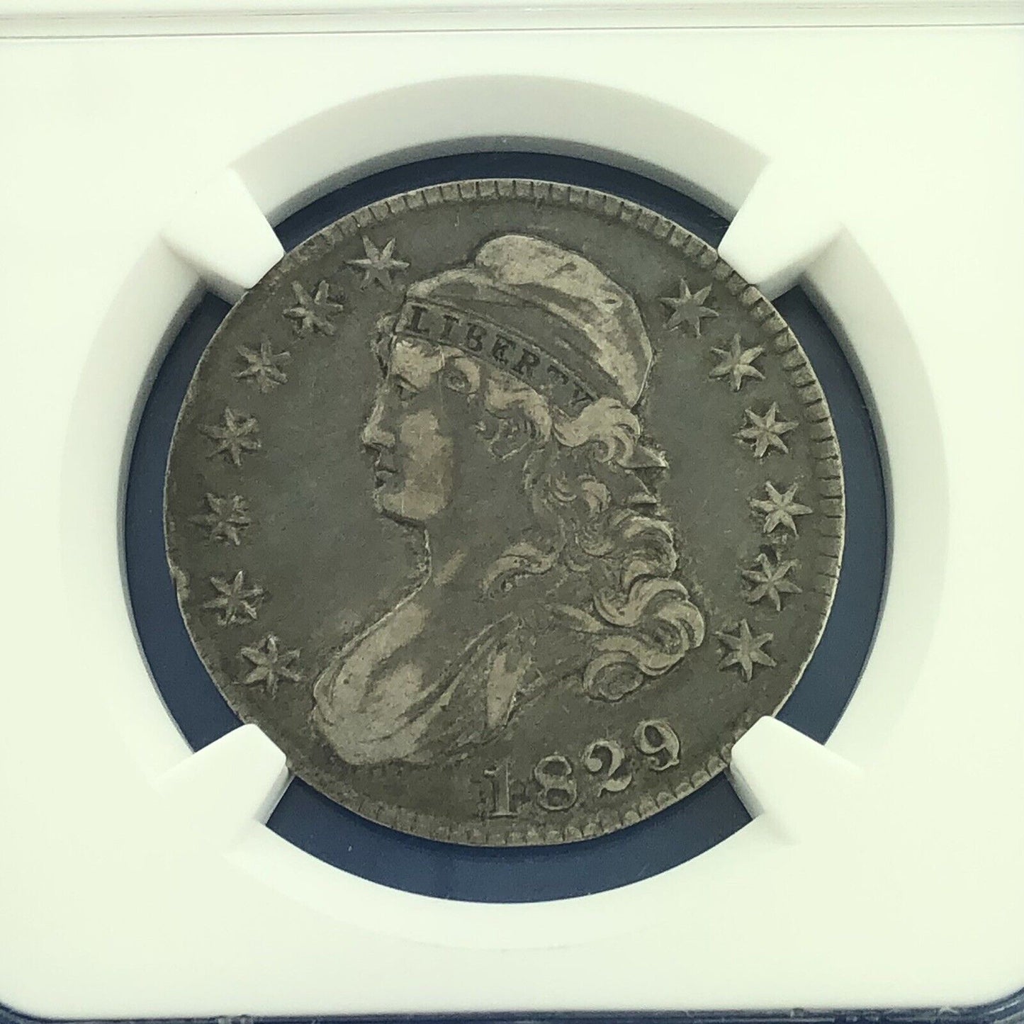 1829/1827 Capped Bust Silver Half Dollar 50c Overdate NGC VF35 O-101a Coin