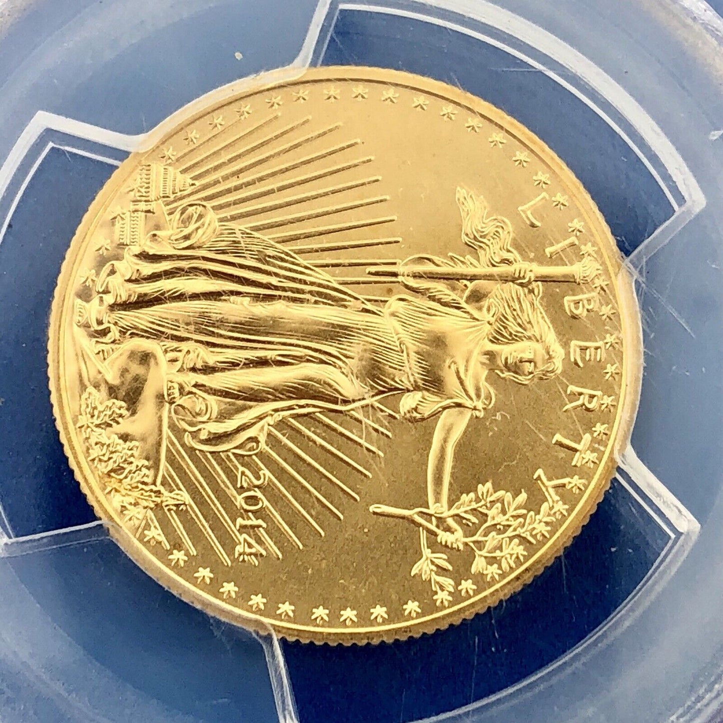 2014 $25 Gold 1/2 OZ PCGS MS70 First Strike Gold American Eagle Rare Label