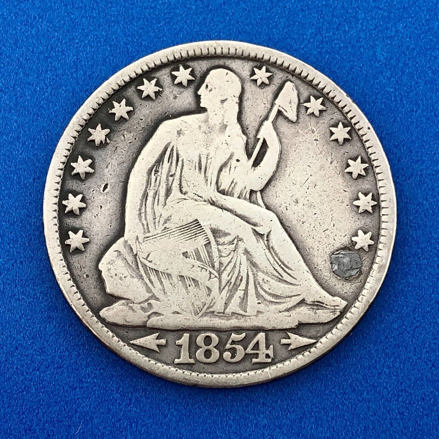 1854 O Seated Silver Half Dollar Type 3 Two Year Type Key New Orleans Mint Coin