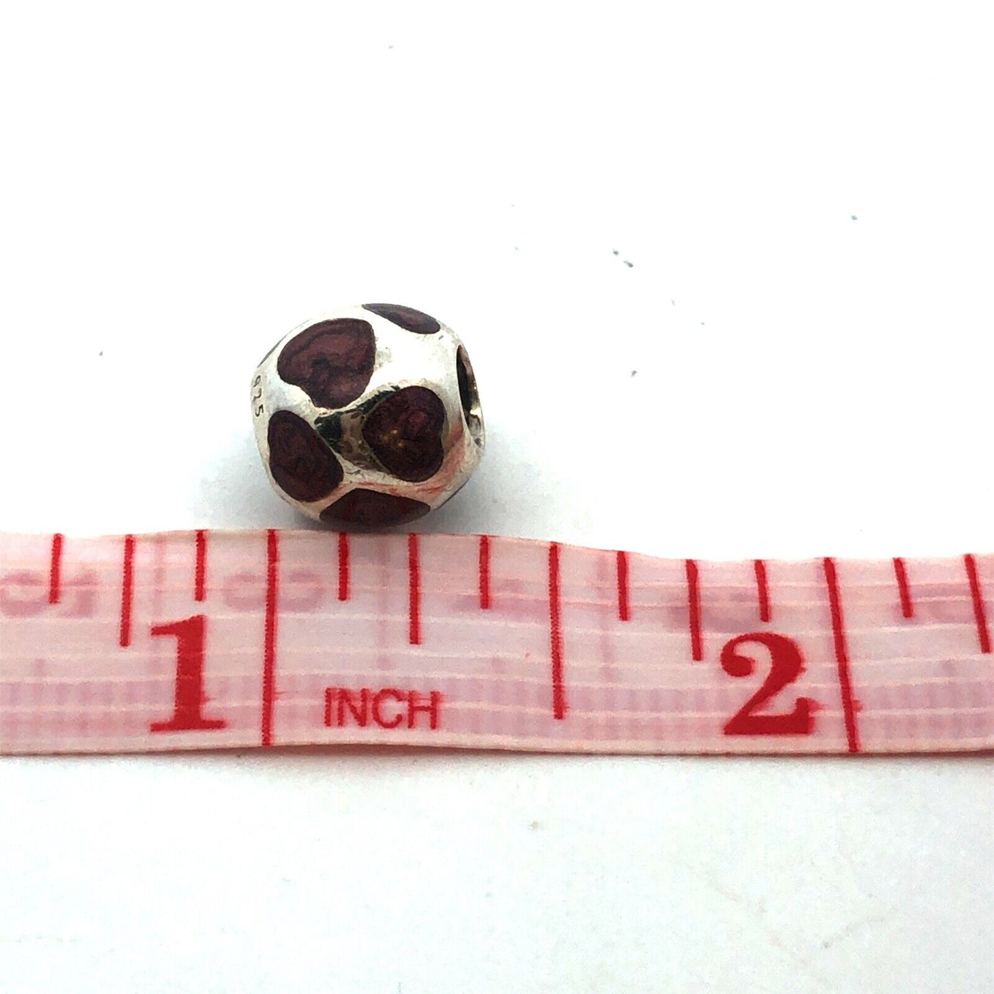 Authentic PANDORA 925 Sterling Silver 790543EN21 Purple Enamel Hearts Ball Charm