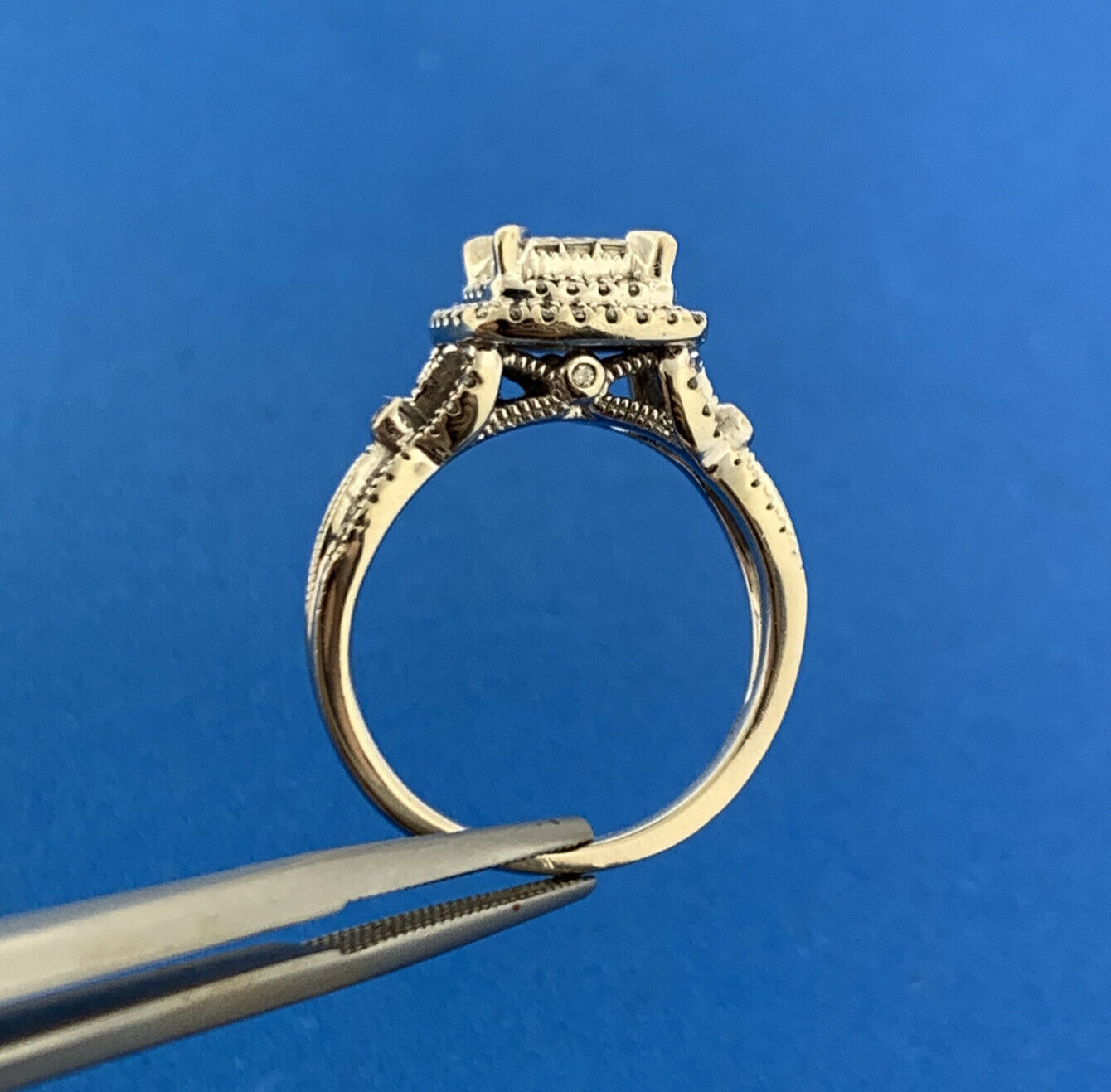 Kays Jewelers 10K White Gold Princess Diamond Top Double Halo Engagement Ring