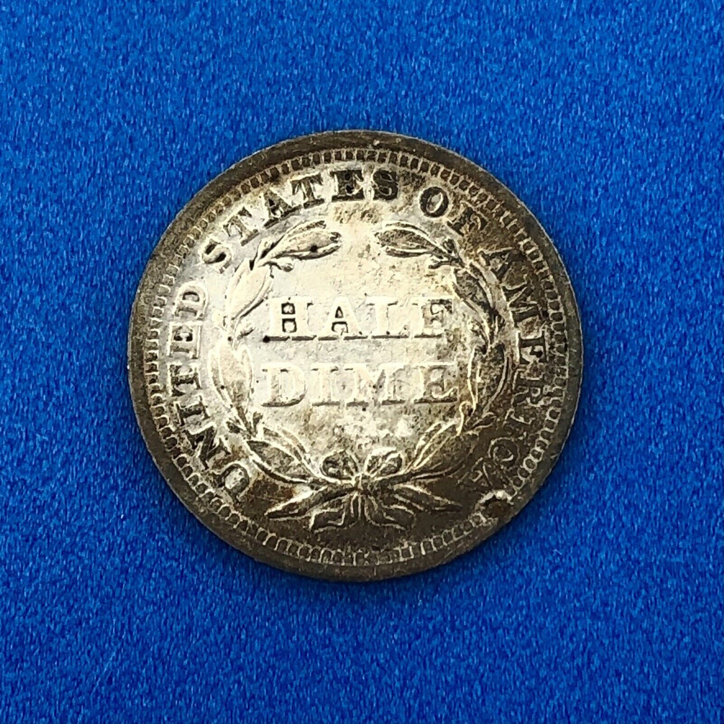 1854 P Silver Seated Half Dime 5c w/Arrows Better Key Nice Toned Type Coin