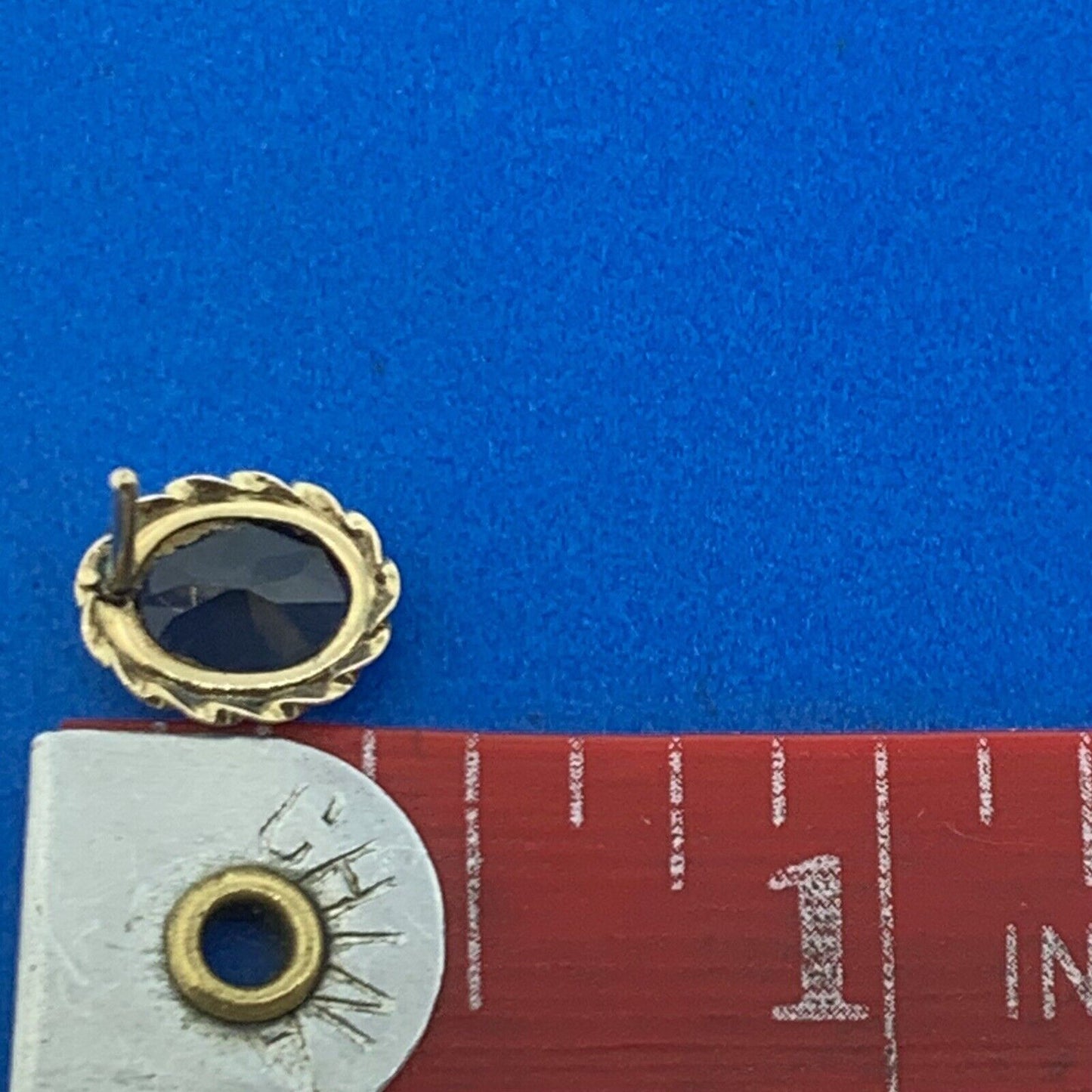 Vintage 14K Yellow Gold Oval Smoky Quartz Stud Earrings