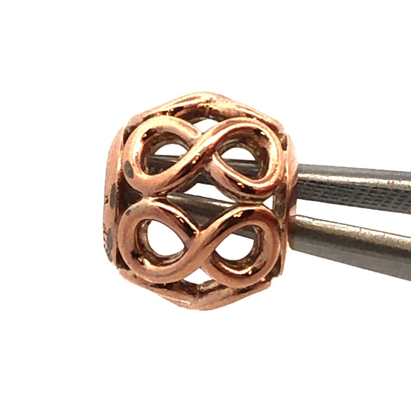 PANDORA ALE 925 Sterling Silver Rose Gold Vermeil Infinite Shine Charm 781872
