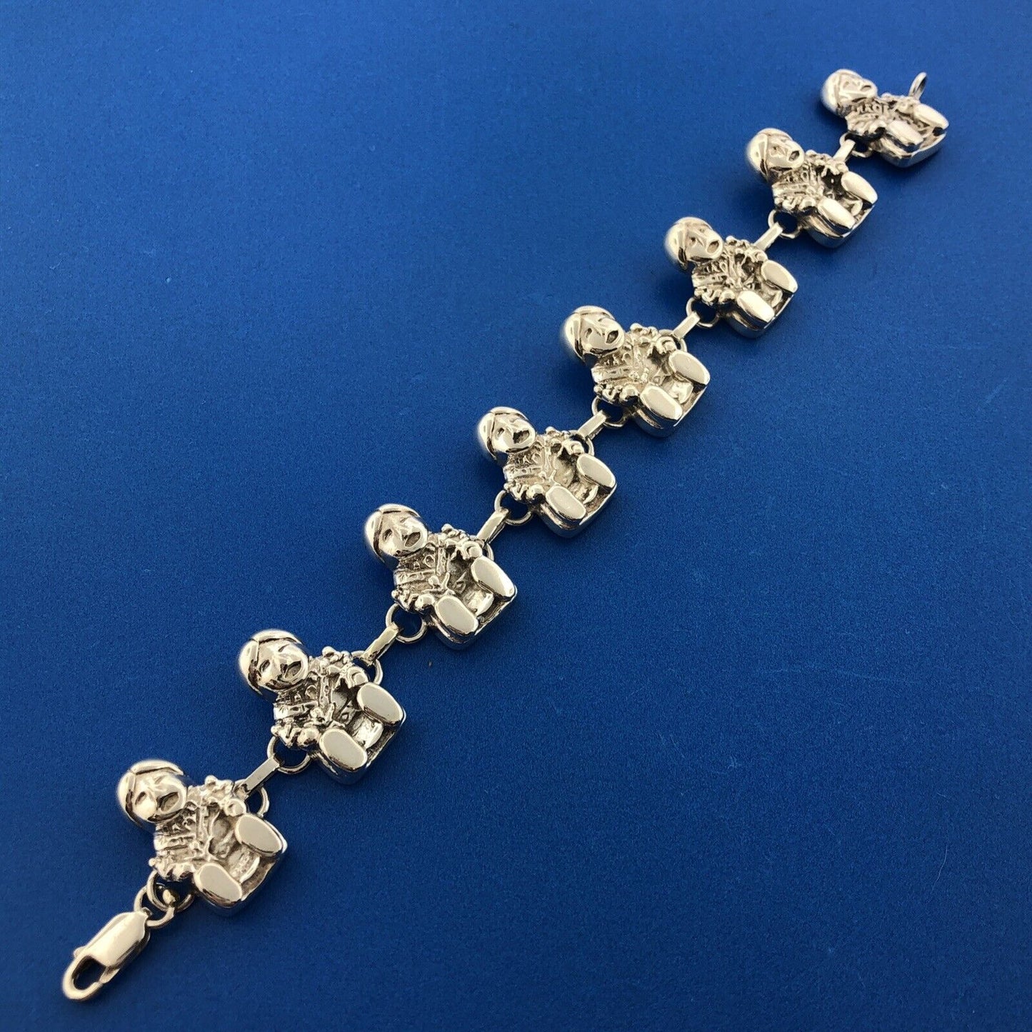 Carol Felley Pueblo Sterling Silver Storyteller Doll Statement Panel Bracelet
