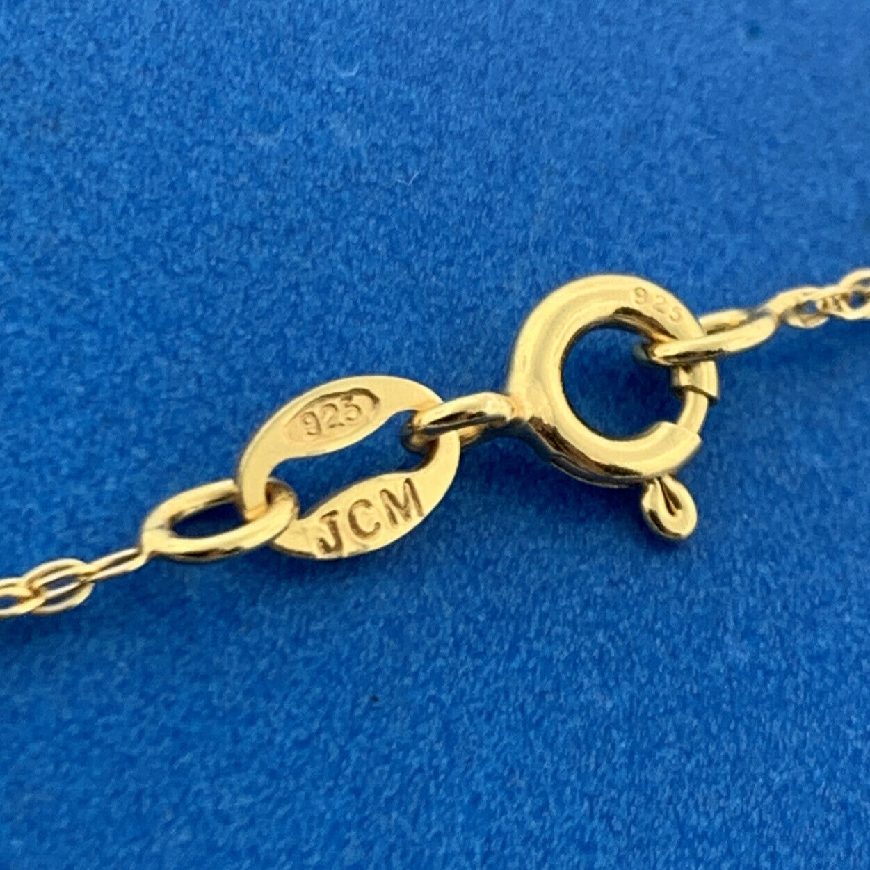 Designer JCM Vermeil Sterling Silver 925 Religious Cross 18" Chain Necklace