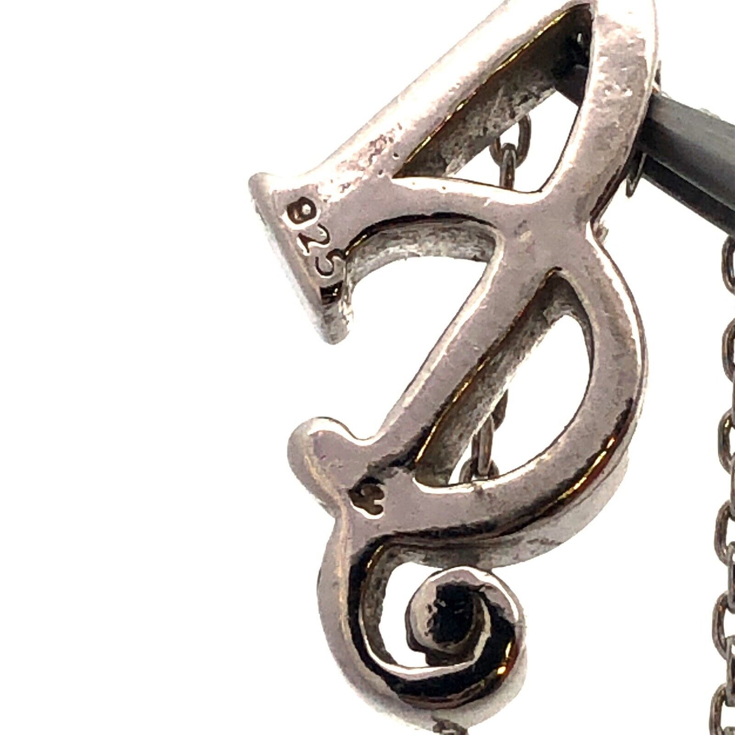 Designer 925 Sterling Silver Script Capital A Initial Letter Chain Necklace