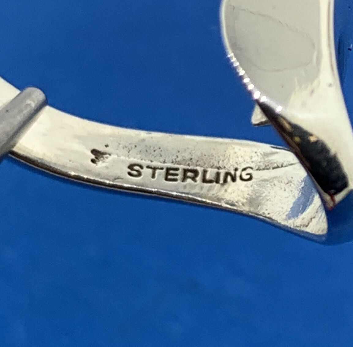 Vintage Sterling Silver 925 Modernist Abstract Signed Adjustable Cocktail Ring