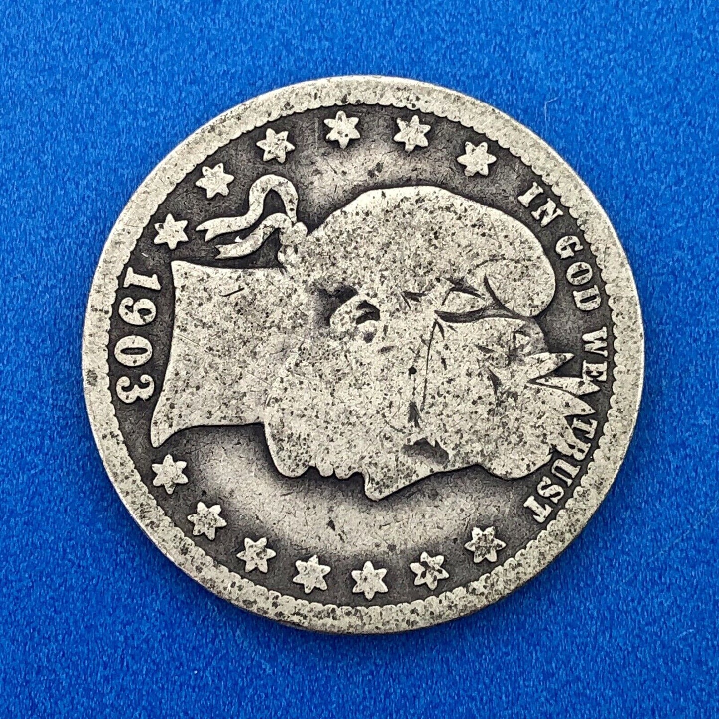 1903 O Silver Barber Quarter Better Key Date New Orleans Coin Rare Scarce