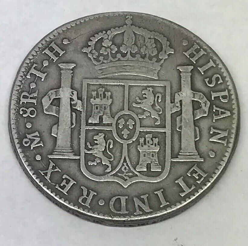 1809 TH Silver 8 Reales Mexico City Mint Pillar Dollar Colonial Coin