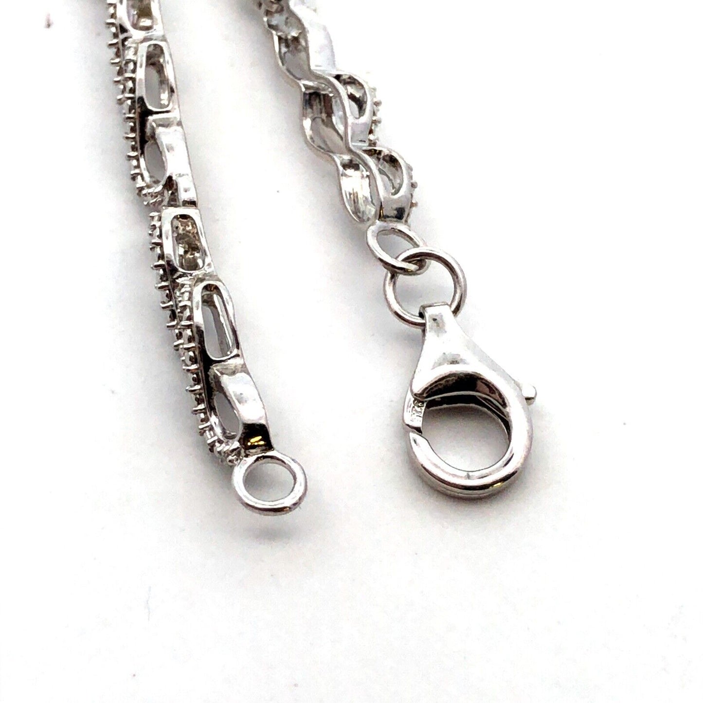 925 Sterling Silver Designer JWBR Textured Infinity Anniversary Tennis Bracelet