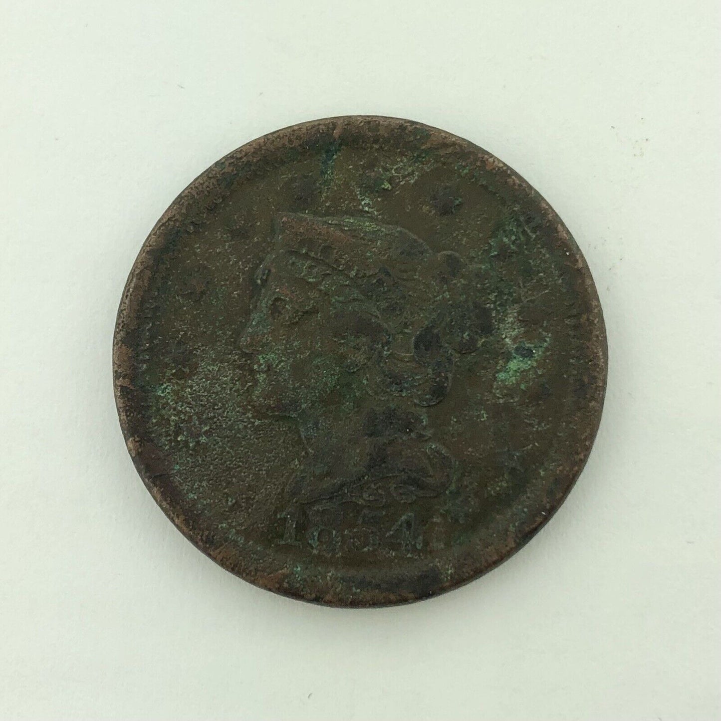 1854 P Liberty Head Braided Hair Large Copper Cent Better Philadelphia Mint Coin