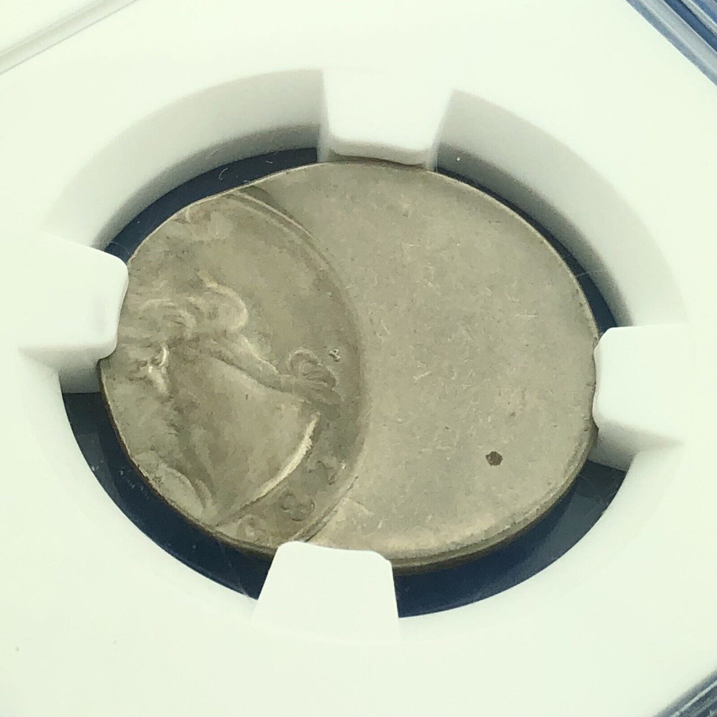 1983 P Washington Clad Quarter Mint Error Struck 50% Off Center NGC MS62