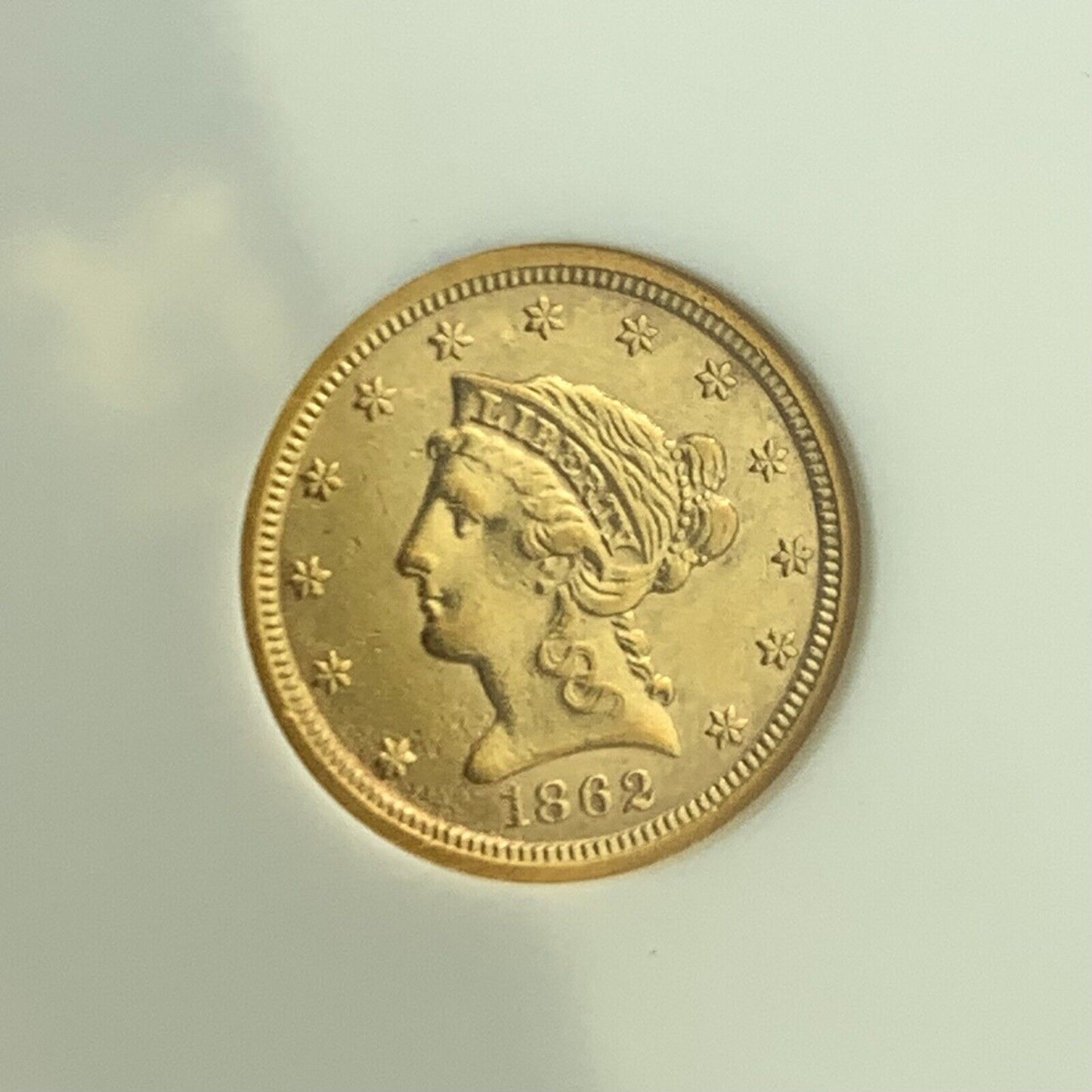 1862 S San Francisco $2.50 Coronet Head 90% Gold Quarter Eagle NGC AU53 Coin