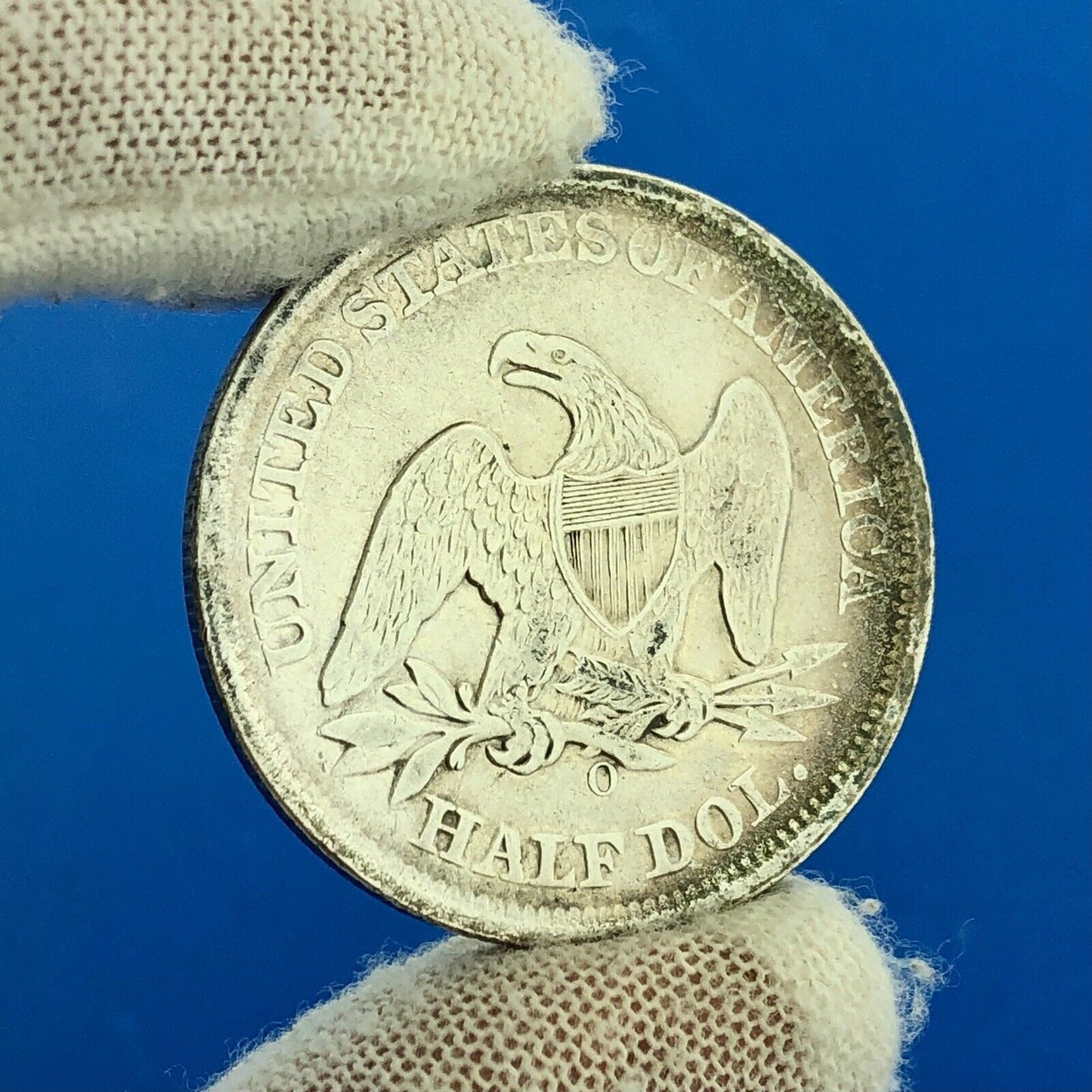 1858 O Silver Seated Liberty Half Dollar New Orleans Possible Lamination Error