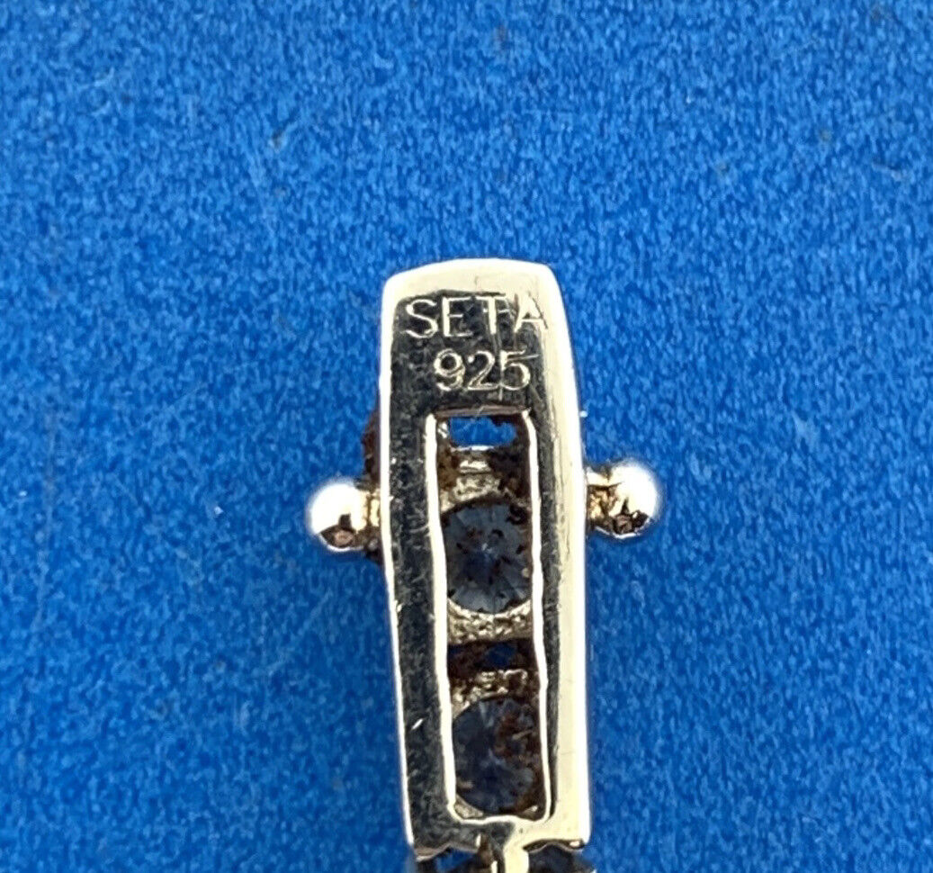 Sparkling SETA Sterling Silver Round Cubic Zirconia Statement Tennis Bracelet