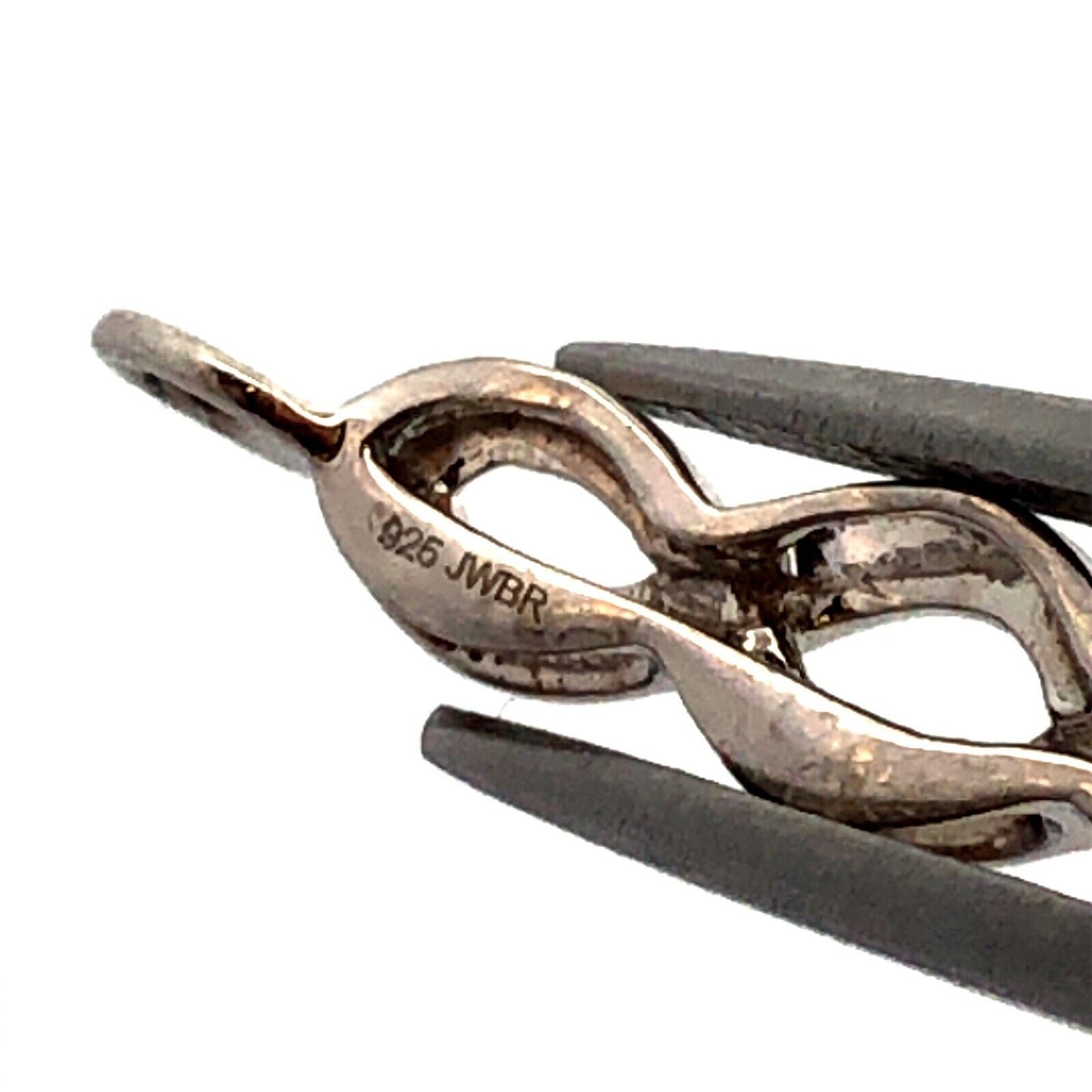 925 Sterling Silver Designer JWBR Textured Infinity Anniversary Tennis Bracelet