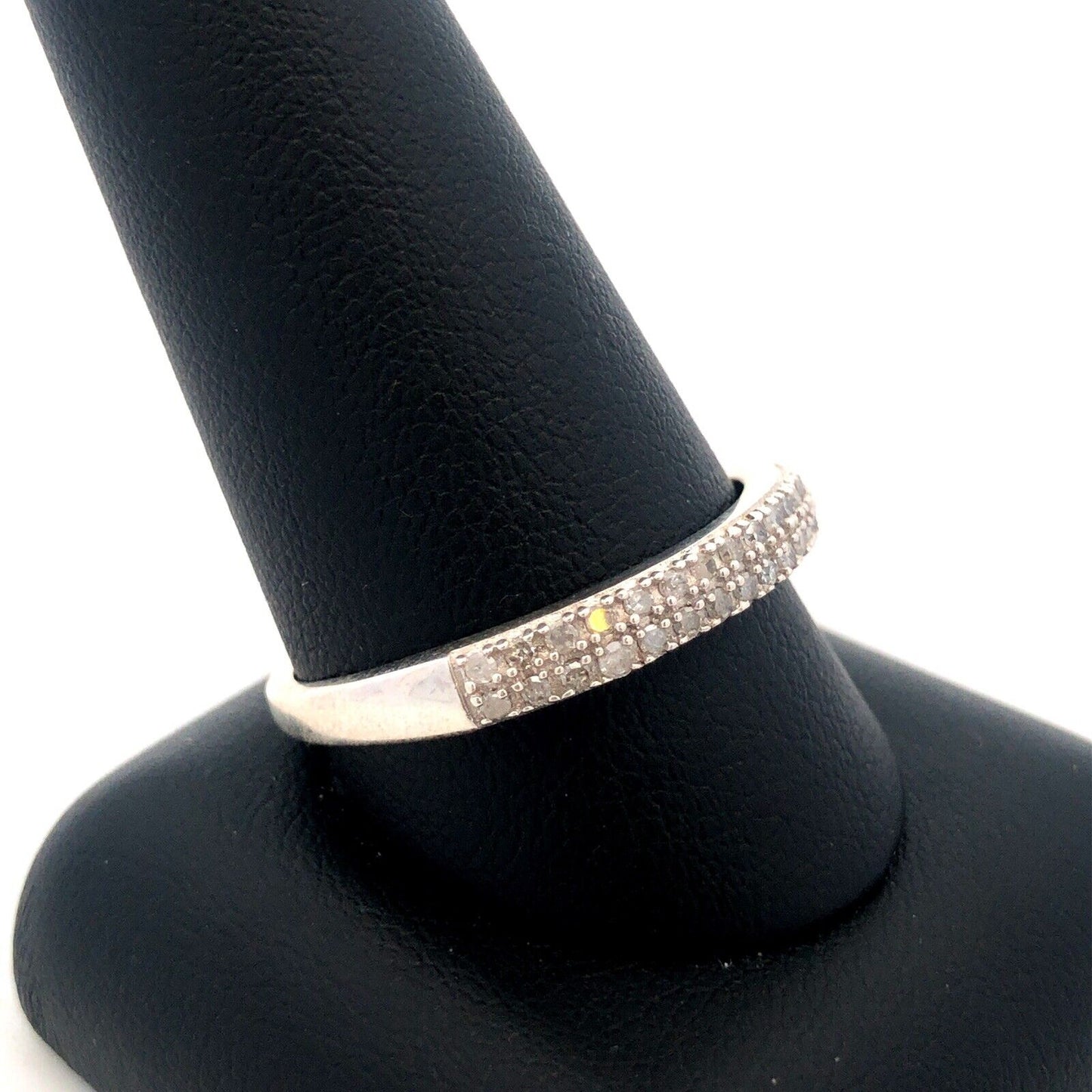 Designer DJoy 925 Sterling Silver Round Diamond Pave Anniversary Band Ring