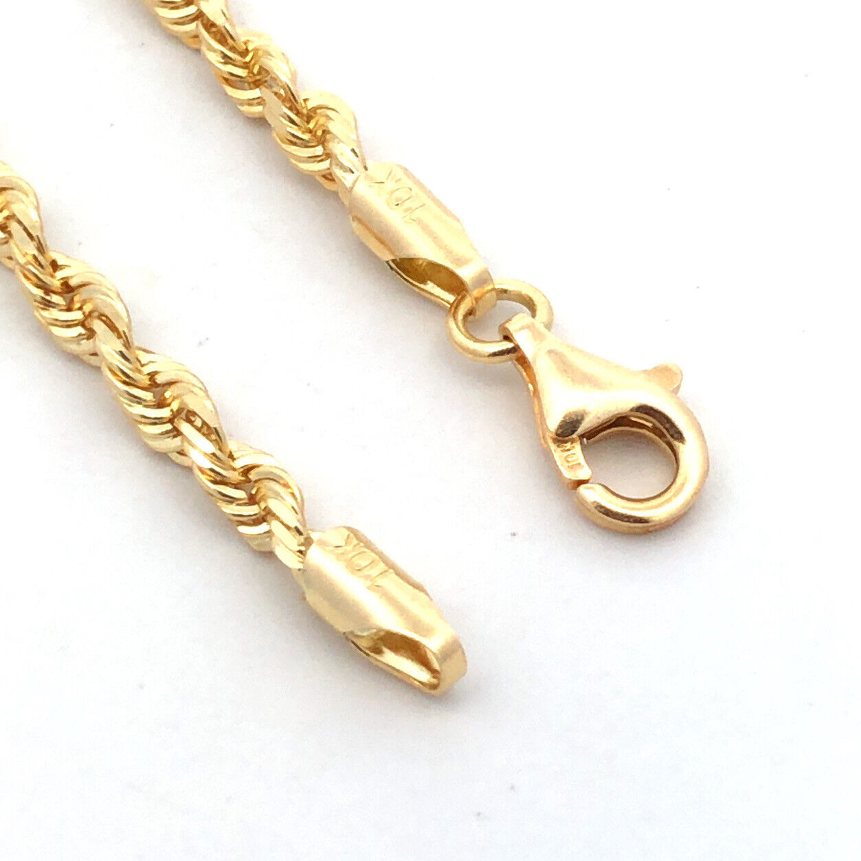Designer RCI 10K Yellow Gold 18" 3mm Rope Chain Necklace