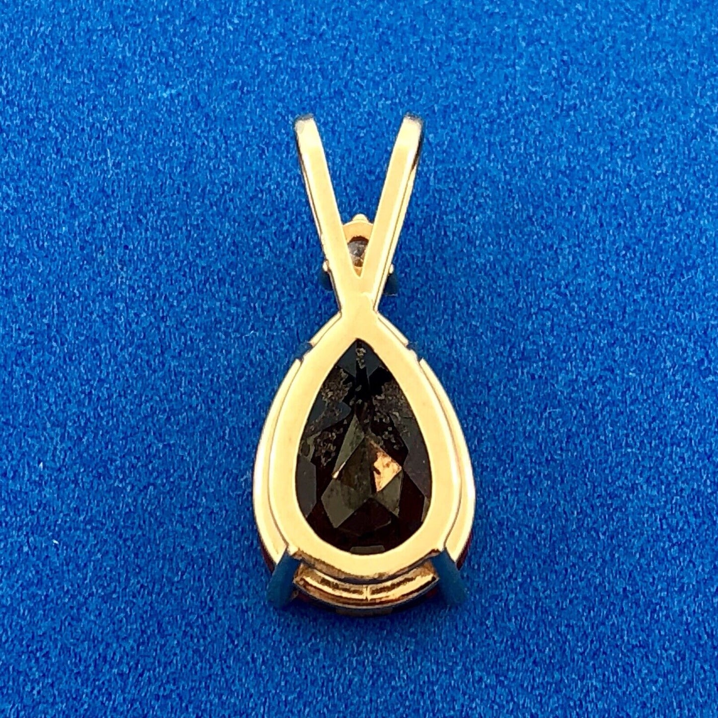 14K Yellow Gold Pear Garnet Diamond January Anniversary Statement Pendant