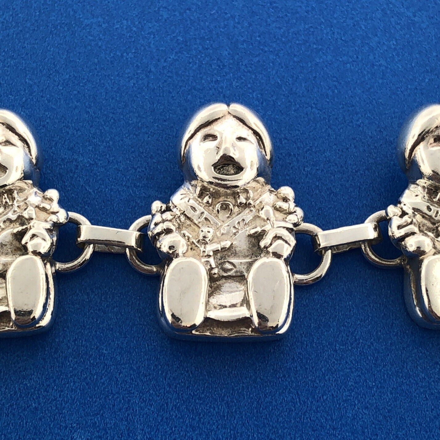 Carol Felley Pueblo Sterling Silver Storyteller Doll Statement Panel Bracelet