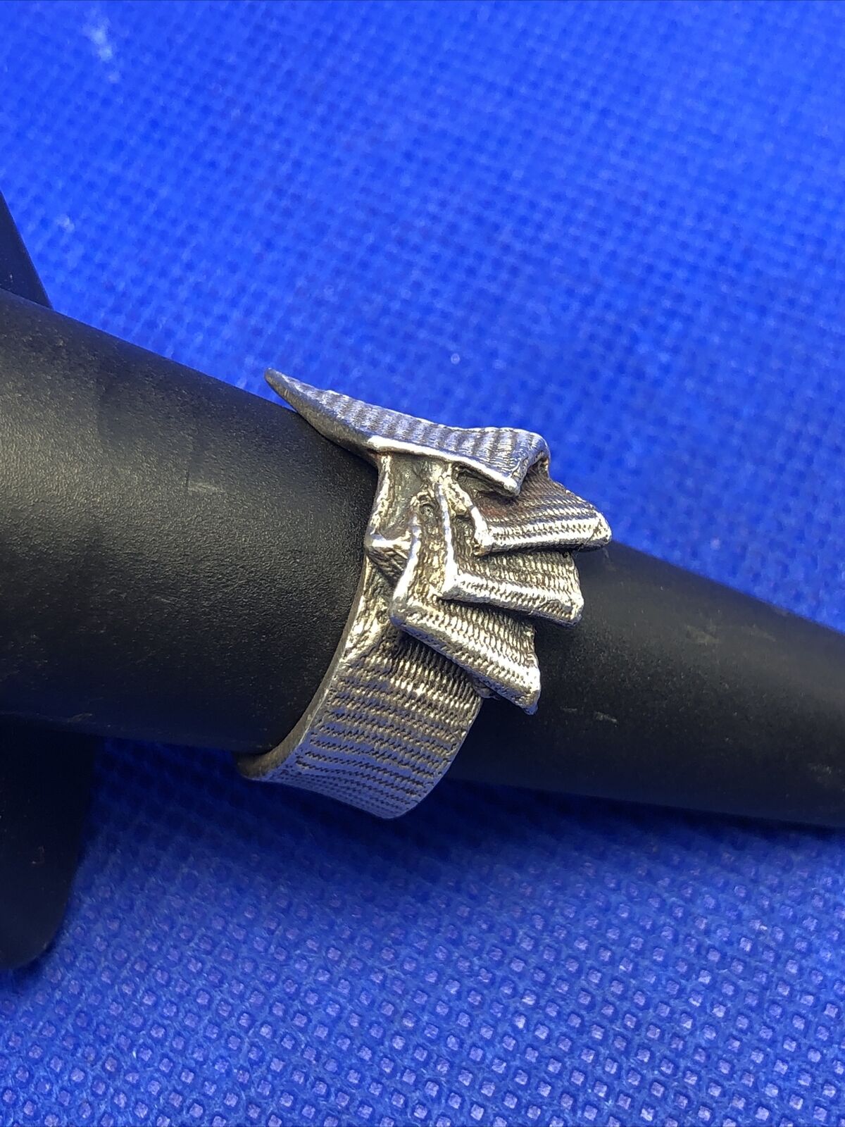 Designer Mignon Faget 925 Sterling Silver Knots And Bows Collection Banner Ring