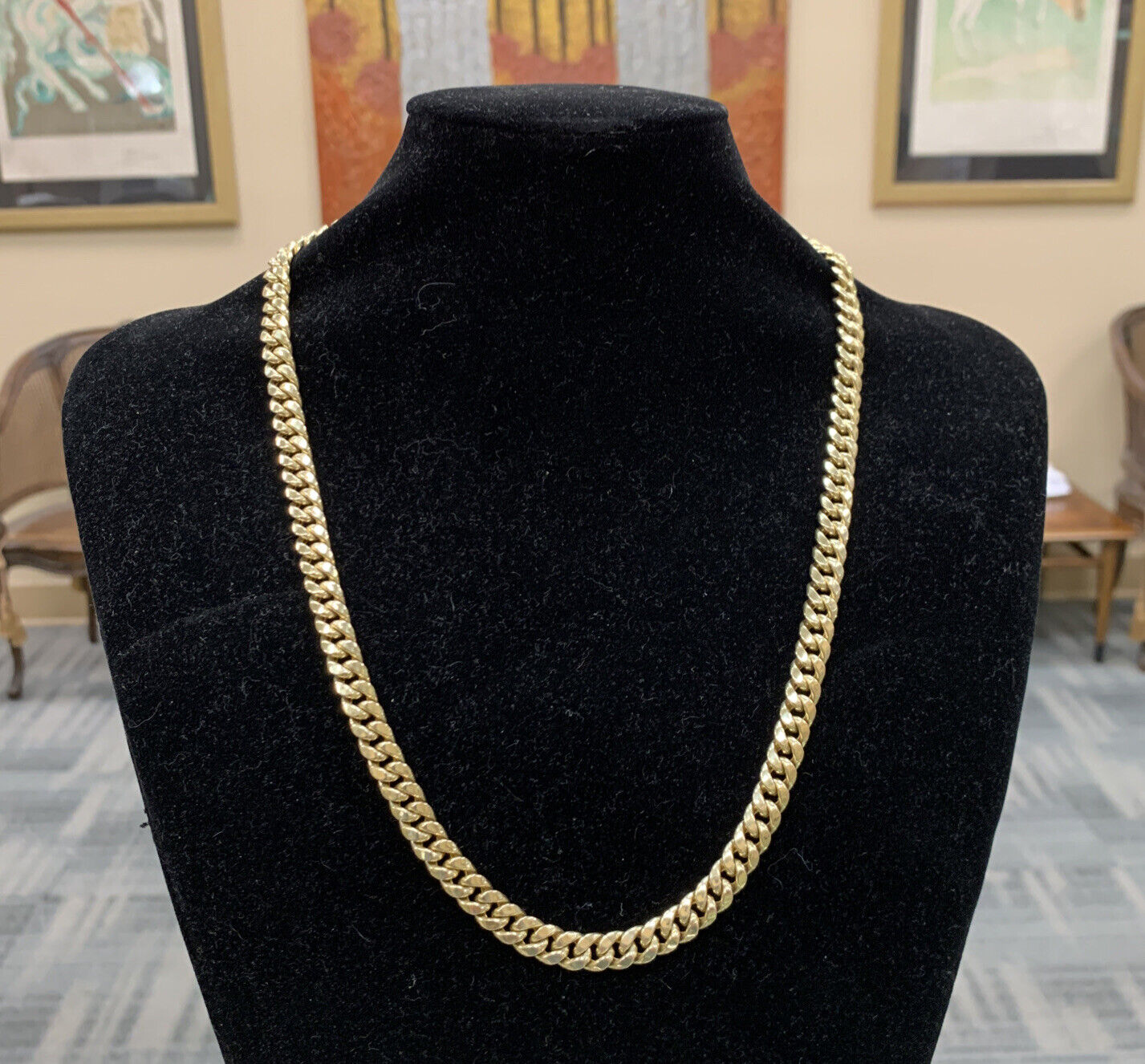 Designer IGS 10K Yellow Gold Miami Cuban Curb Link 23" Chain Necklace