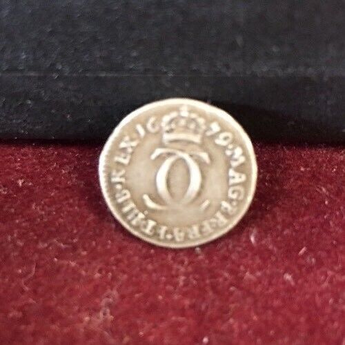 1679 Great Britain Silver 3 Pence Charles II Maundy Threepence