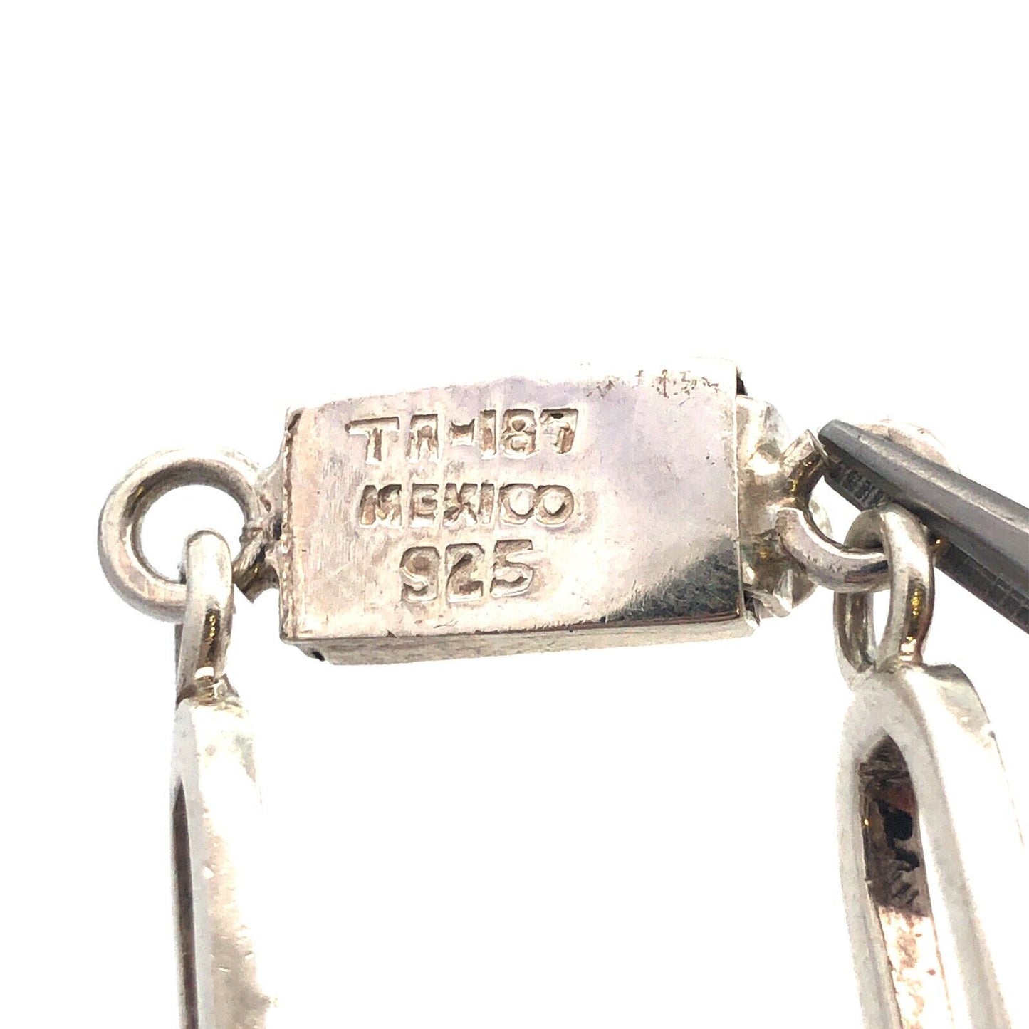 Estate Taxco TR-167 925 Sterling Silver Paper Clip Chain Statement Necklace