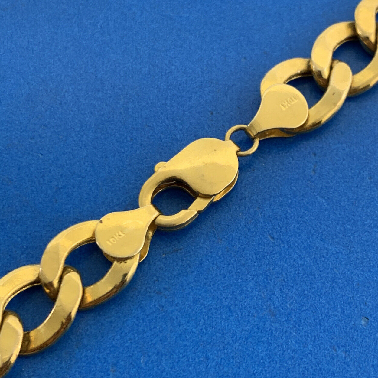 Designer GS 10K Yellow Gold Cuban Curb Link Chain Necklace