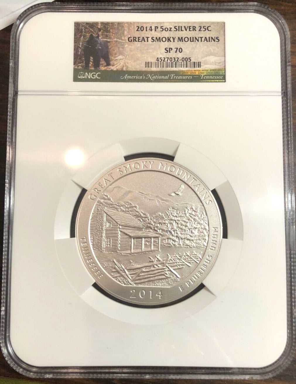 NGC 2014 P Great Smokey Mountains SP70 America The Beautiful ATB 5oz Silver Coin