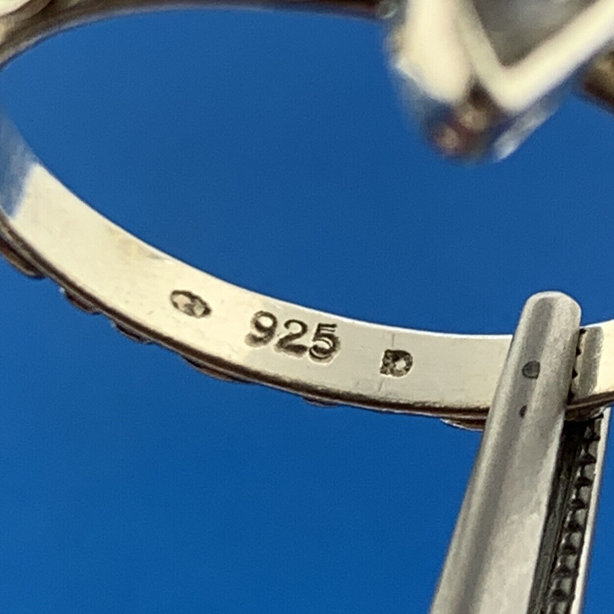 Designer 925 Sterling Silver Pear Moonstone Scroll Design Stackable Band Ring