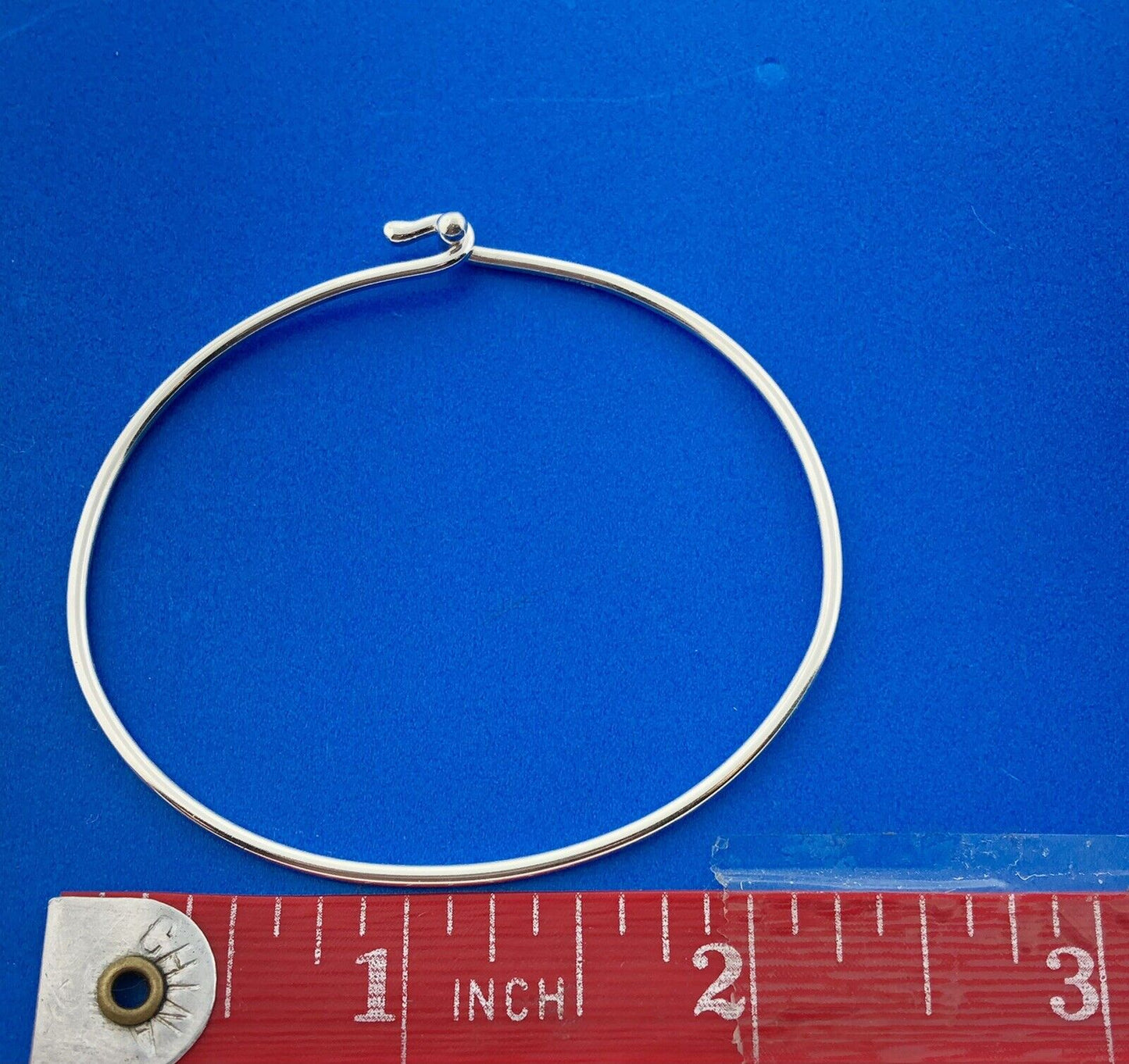 Designer Avery Sterling Silver 925 Polished Wire Bangle Bracelet