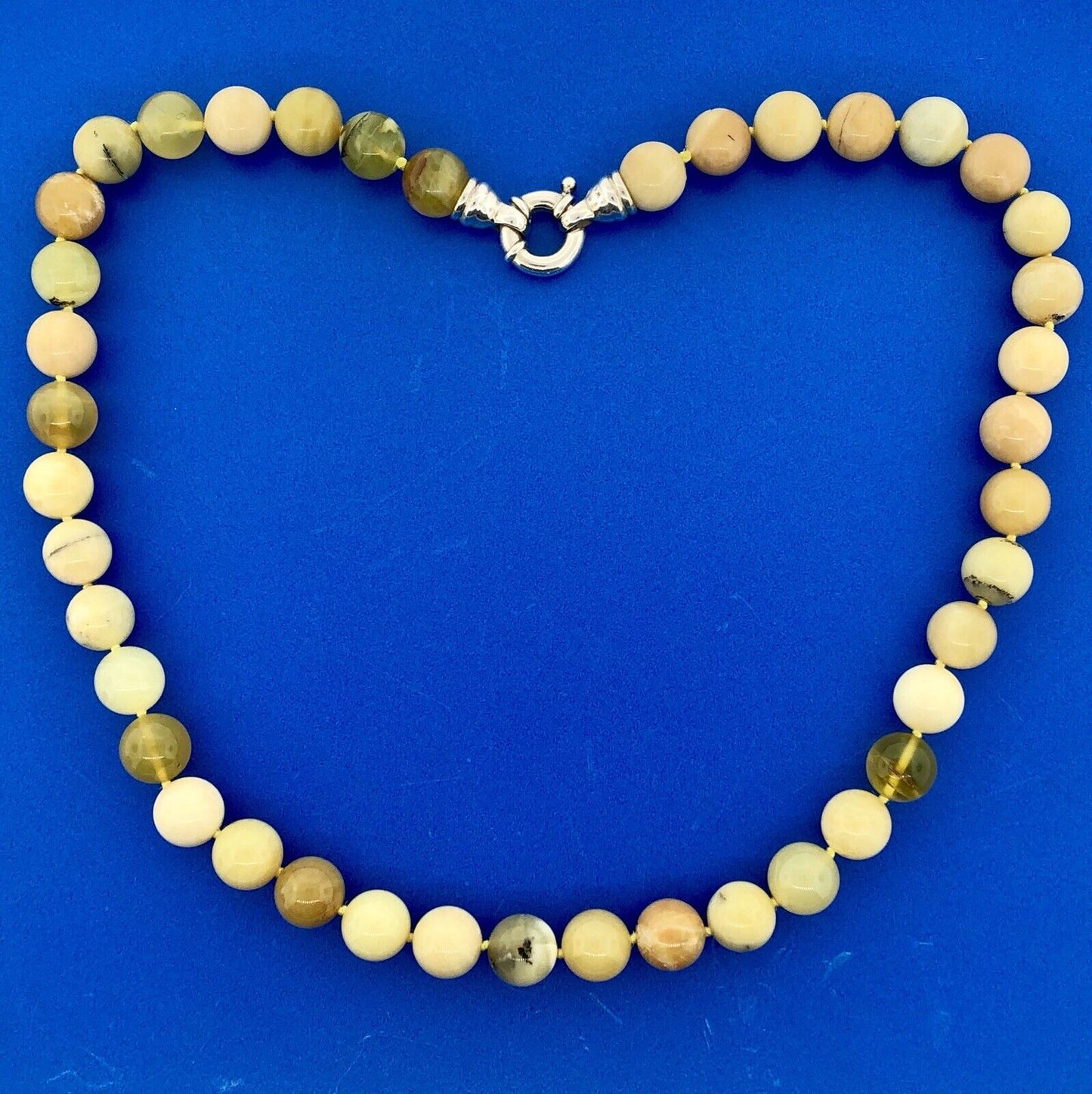Whitney Kelly WK 925 Sterling Silver Moss Agate Jasper Ball Bead Necklace