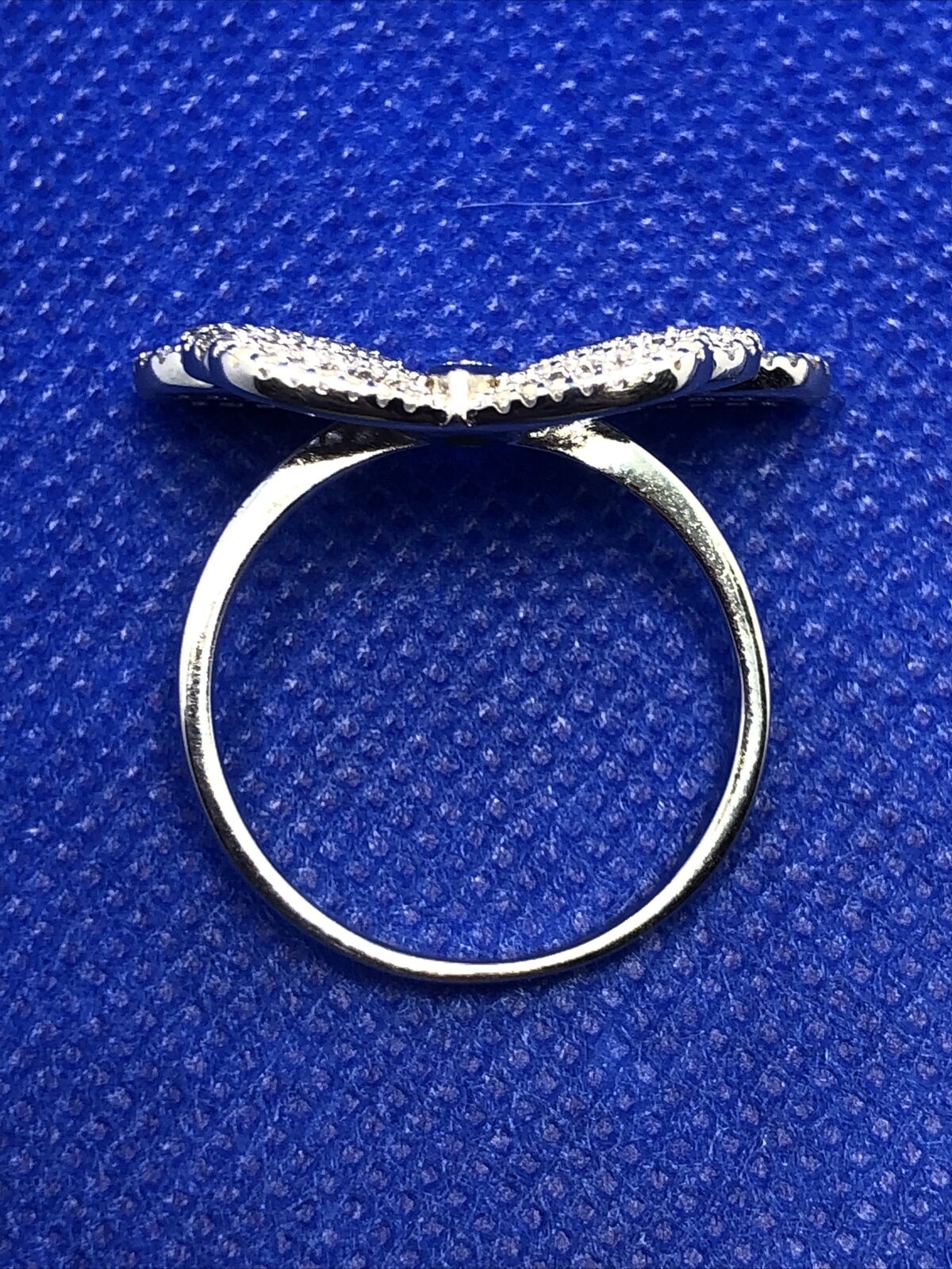 Designer FZN 925 Sterling Silver Cubic Zirconia Butterfly Size 12 Statement Ring