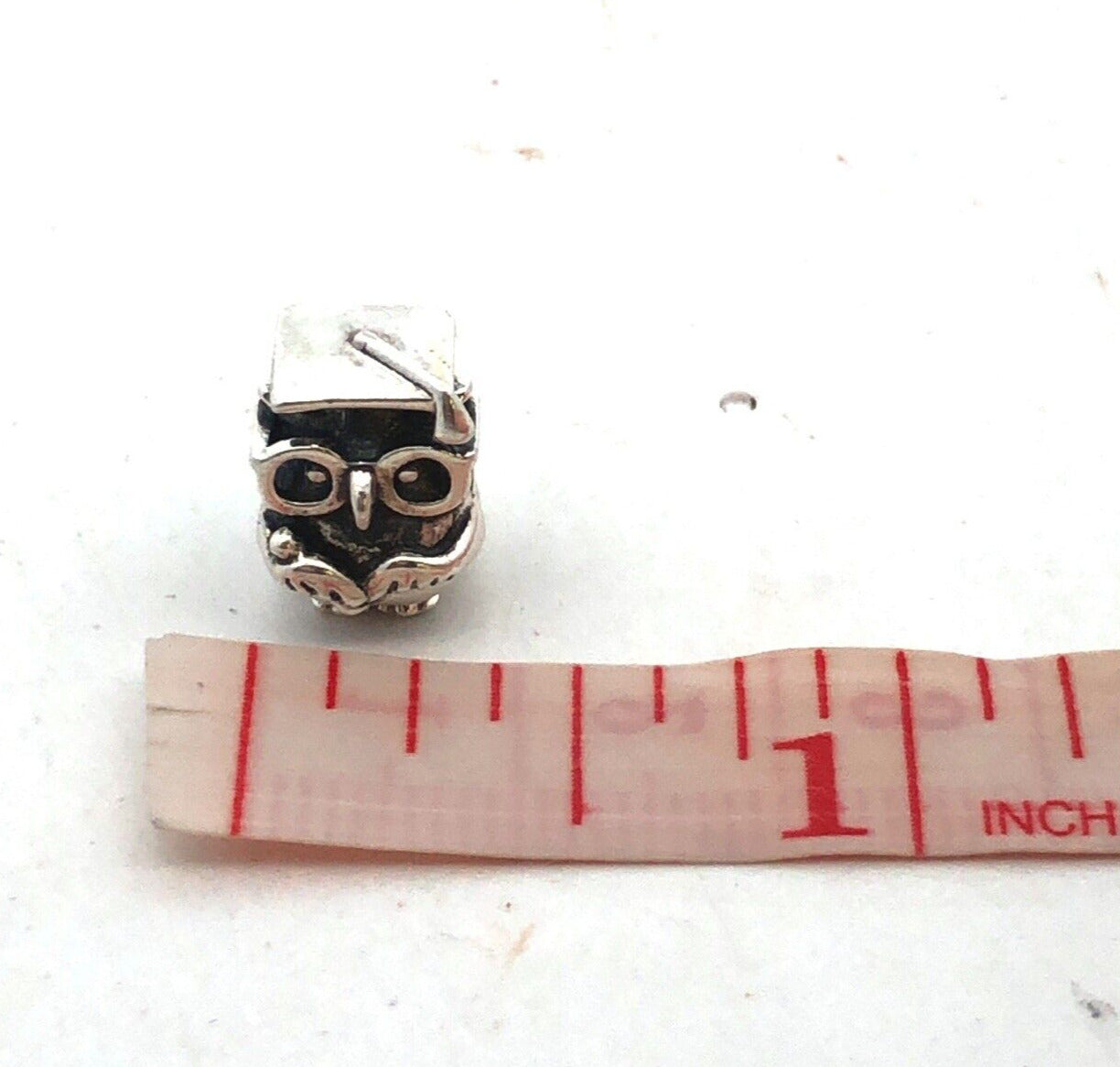 Designer 925 Sterling Silver Graduate Owl School Bead Slide Bracelet Charm