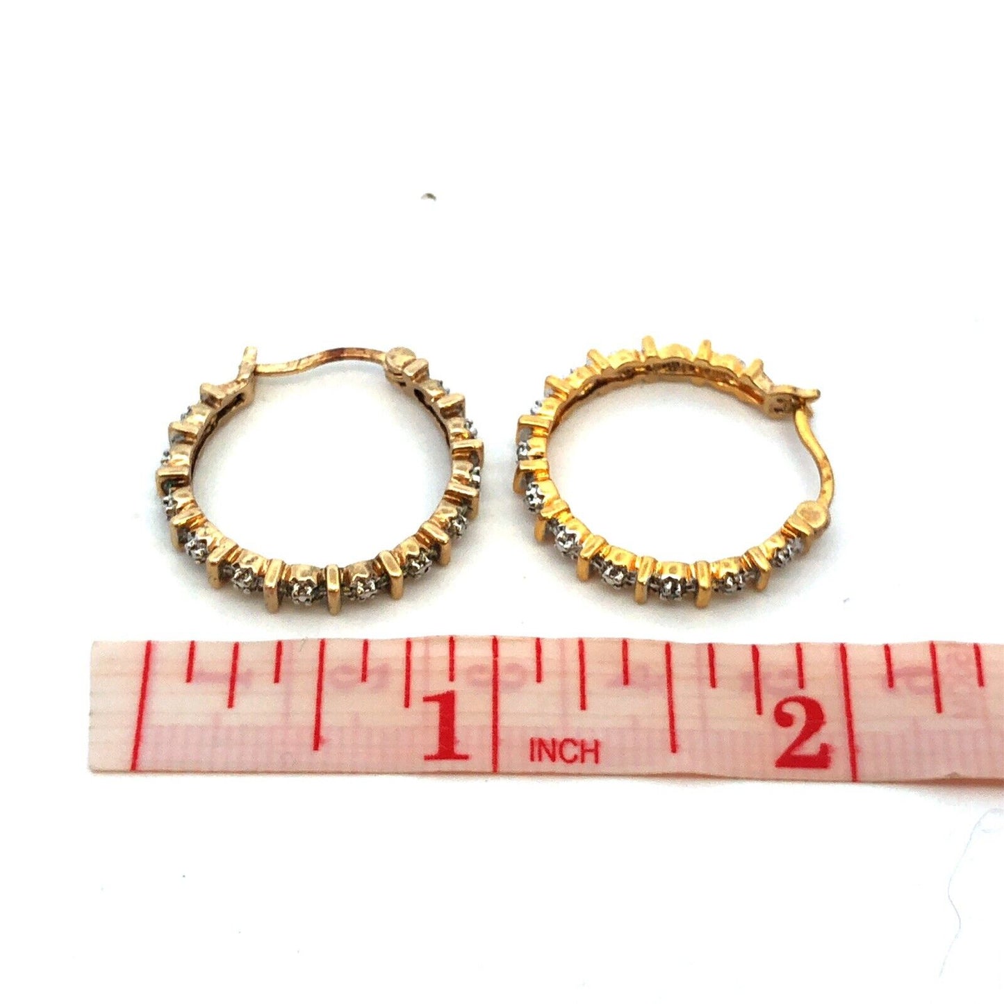 Designer 925 Sterling Silver Gold Vermeil Diamond Round Infinity Hoop Earrings