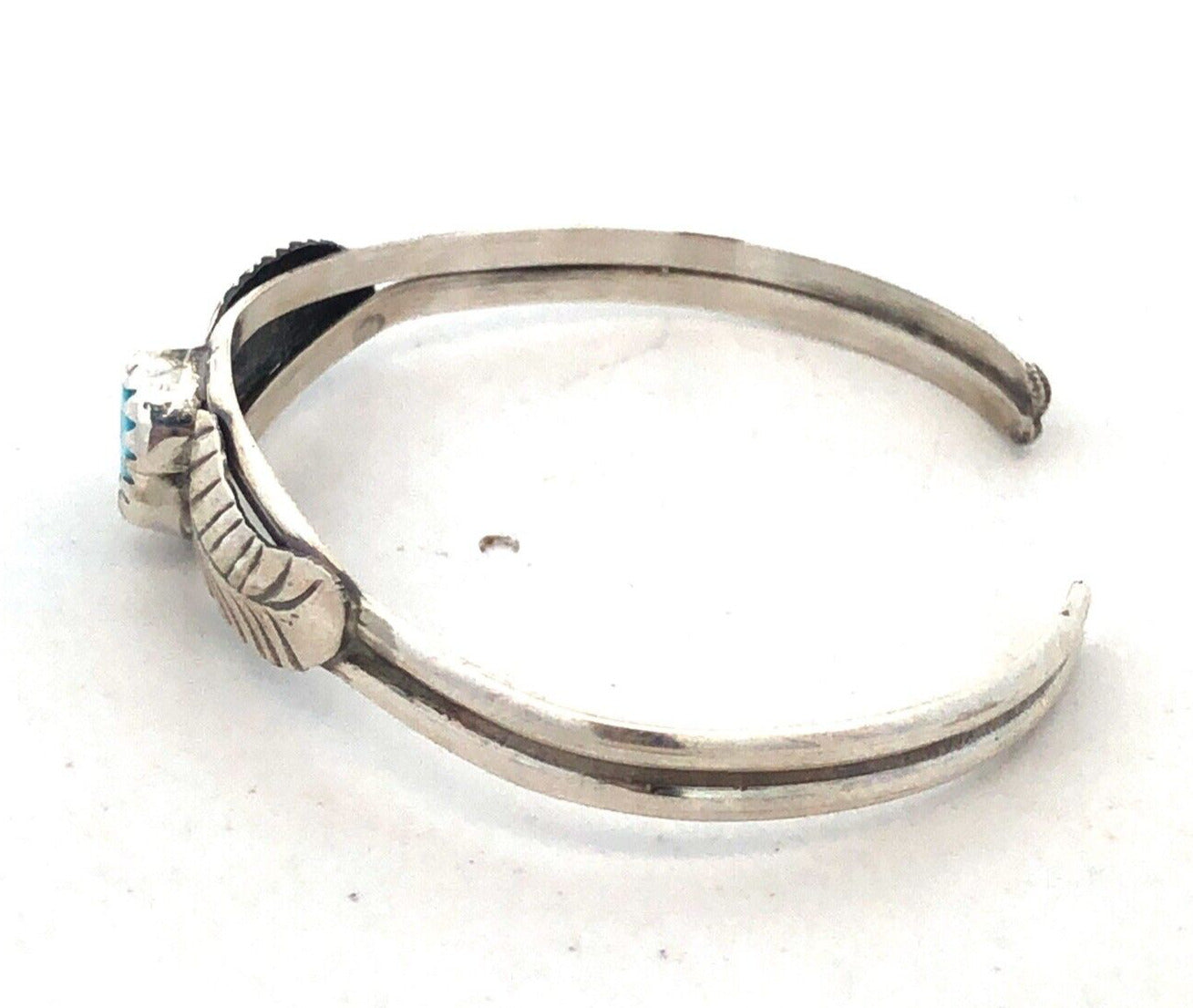 Native American Jacquelin 925 Sterling Silver Turquoise Child Cuff Bracelet