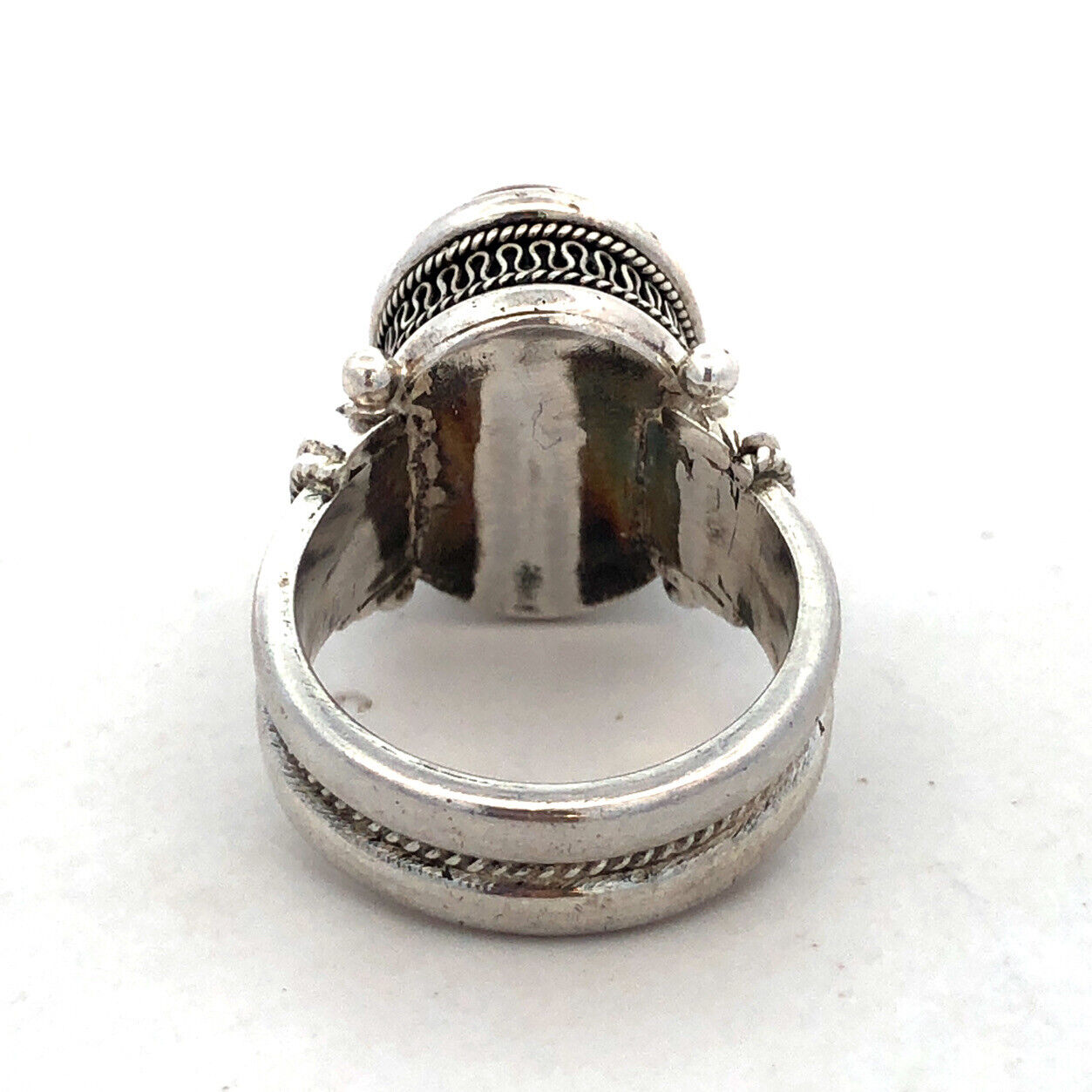 Designer BA 925 Sterling Silver Oval Red Carnelian Textured Statement Ring