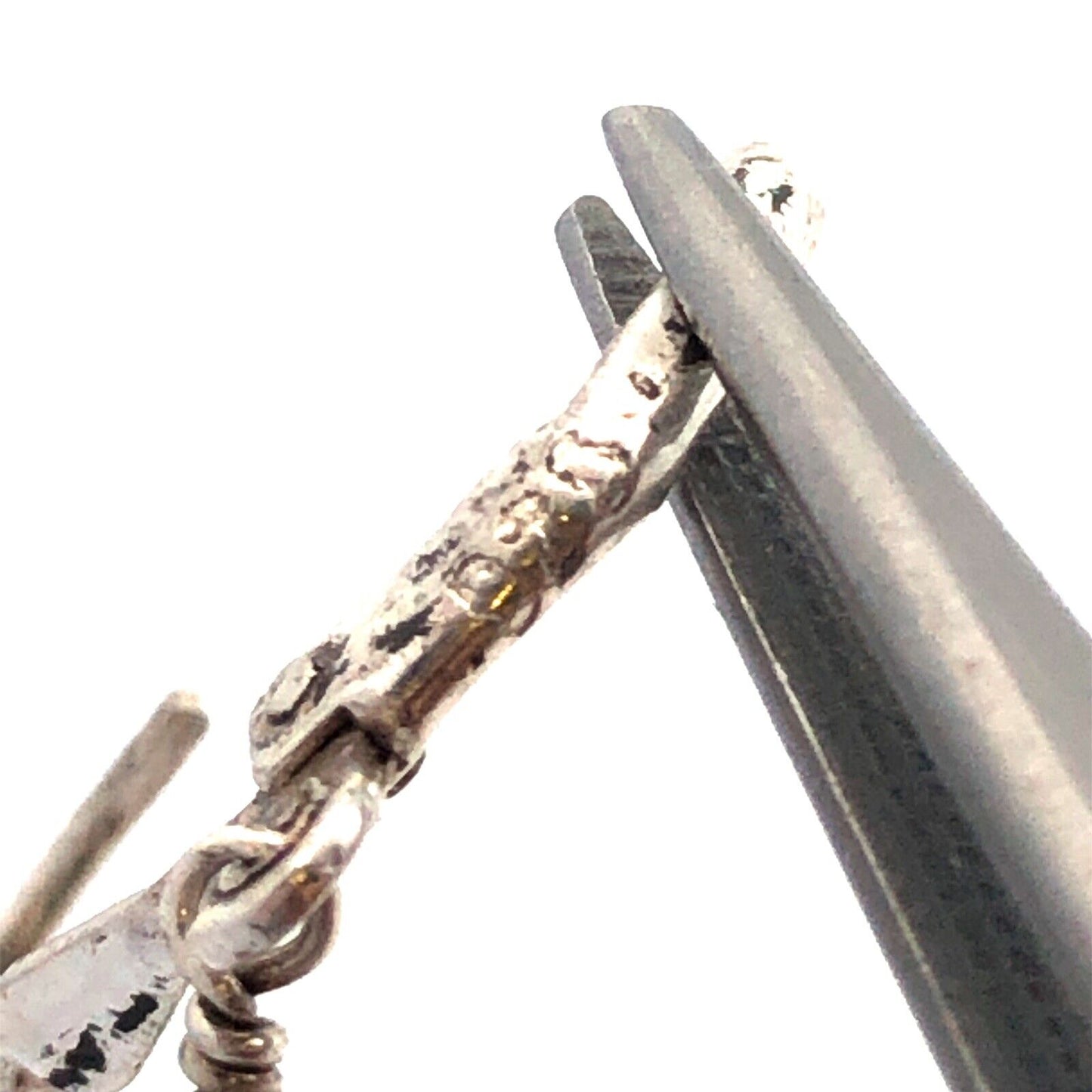 Vintage 925 Sterling Silver Turquoise Chain Dangle Leverback Earrings