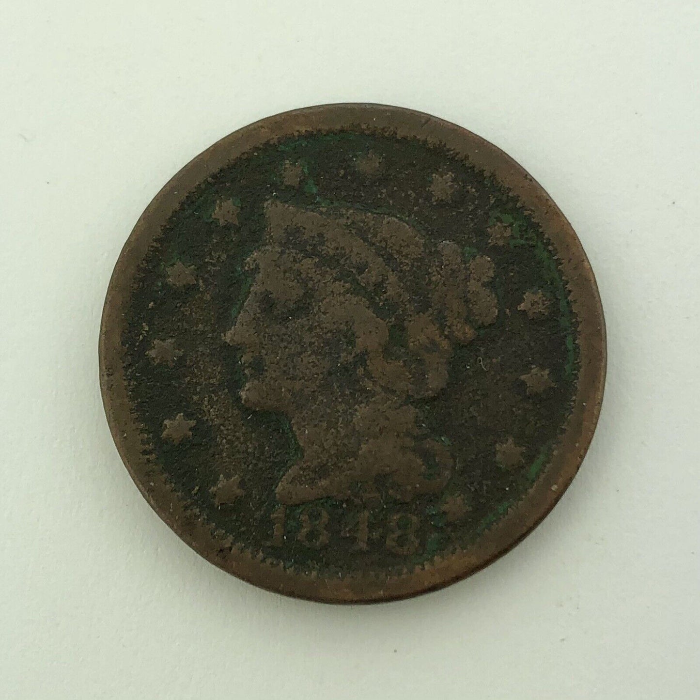 1848 P Liberty Head Braided Hair Large Copper Cent Better Philadelphia Mint Coin