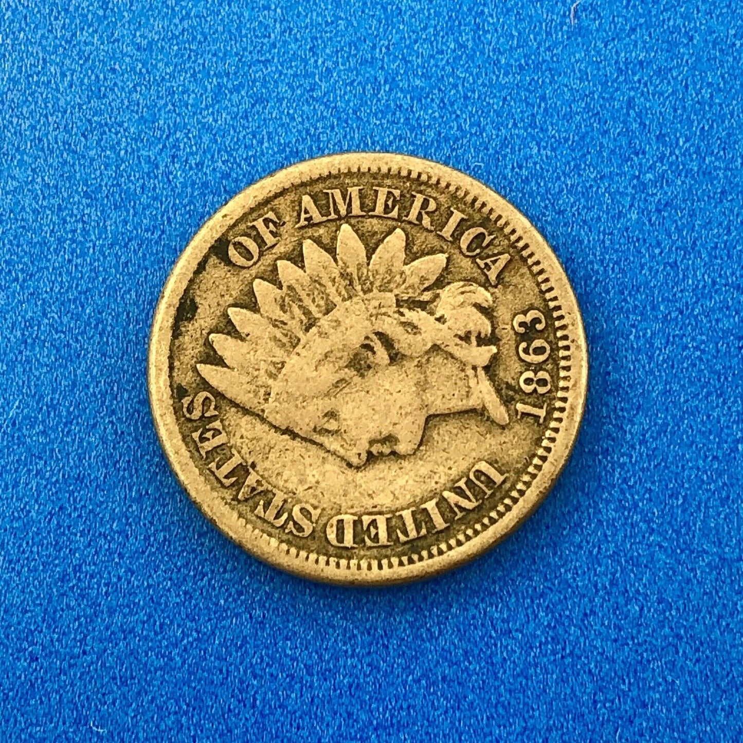 1863 Indian Head One Cent Penny Type 2 Copper Nickel Better Philadelphia Coin