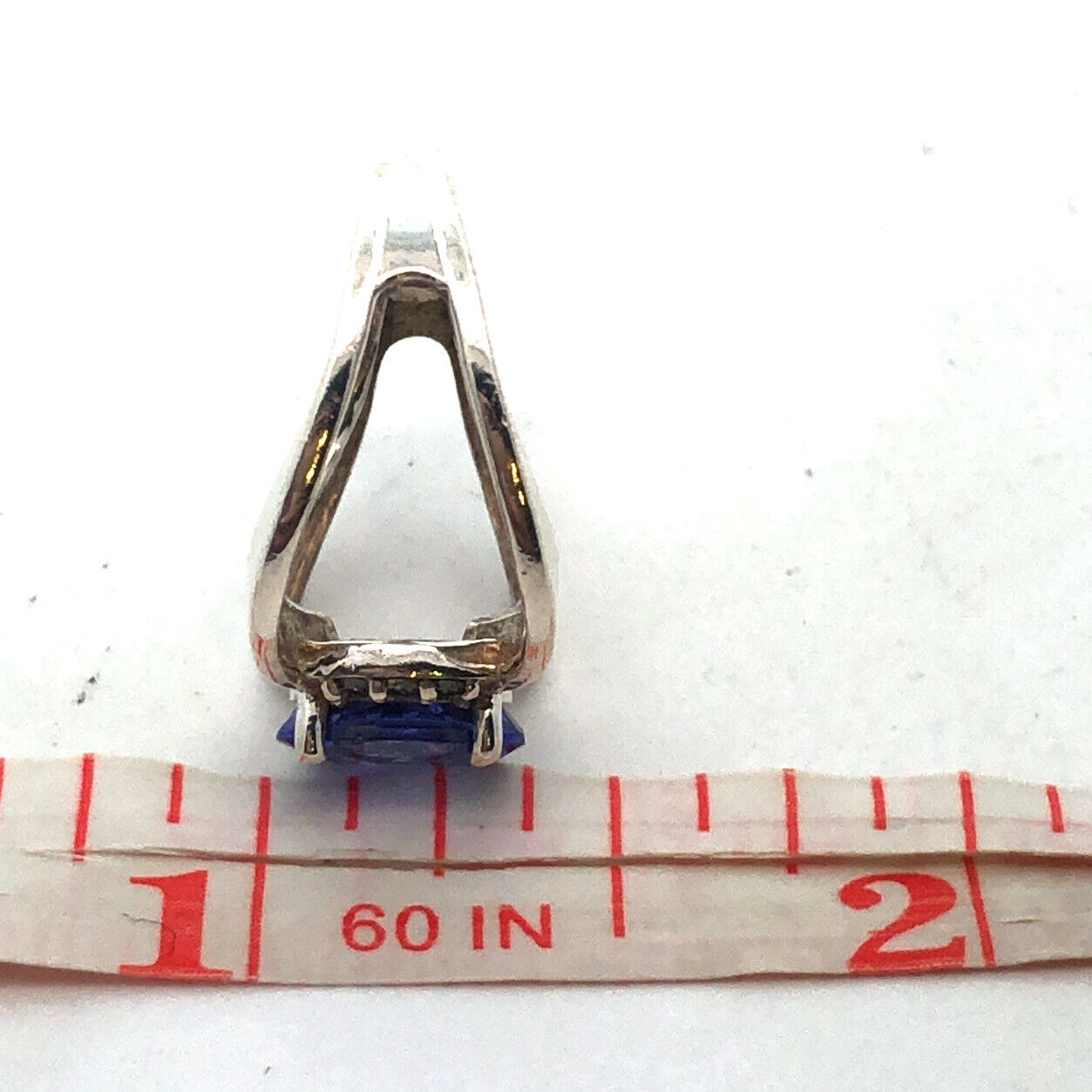 Sophia Fiori 925 Sterling Silver Oval Tanzanite Diamond Accents Split Shank Ring
