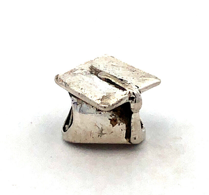 Designer Chamilia 925 Sterling Silver Grad Graduation Cap Bracelet Bead Charm