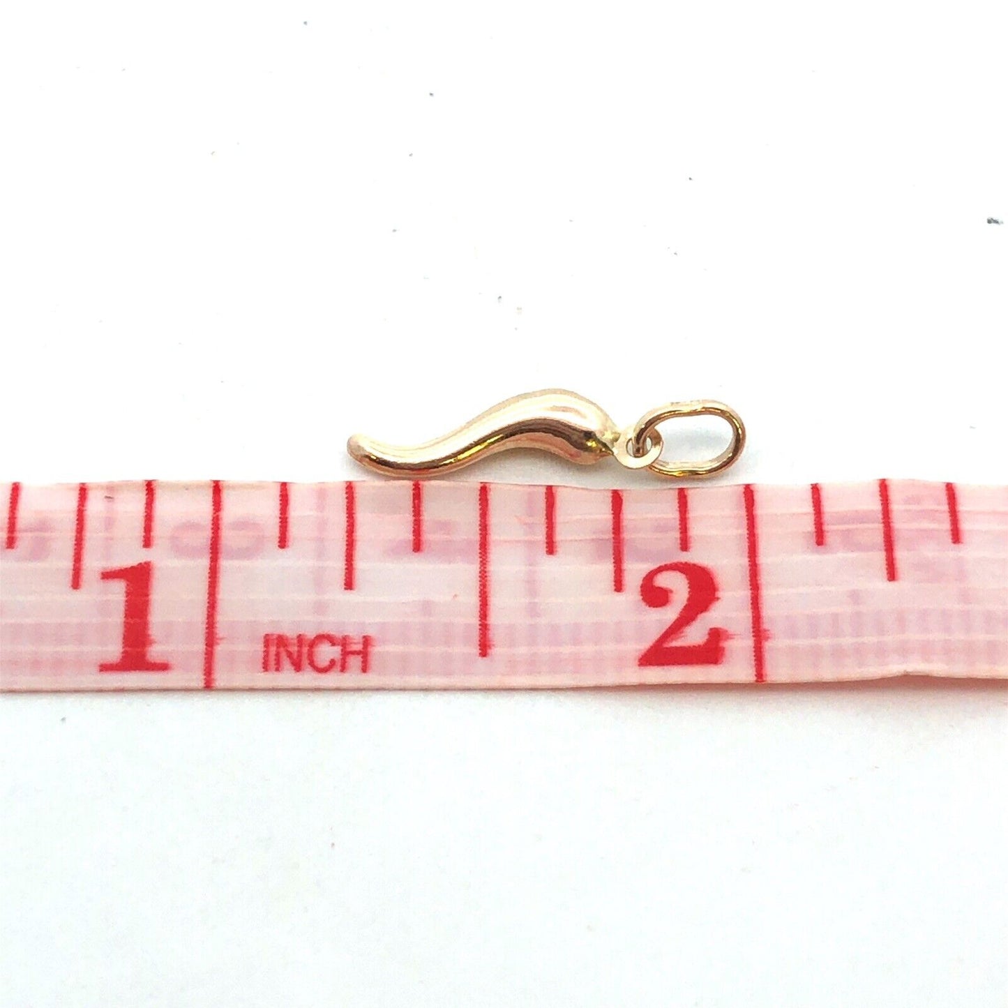 Estate 14K Yellow Gold Italian Horn Prosperity Good Luck Charm Pendant