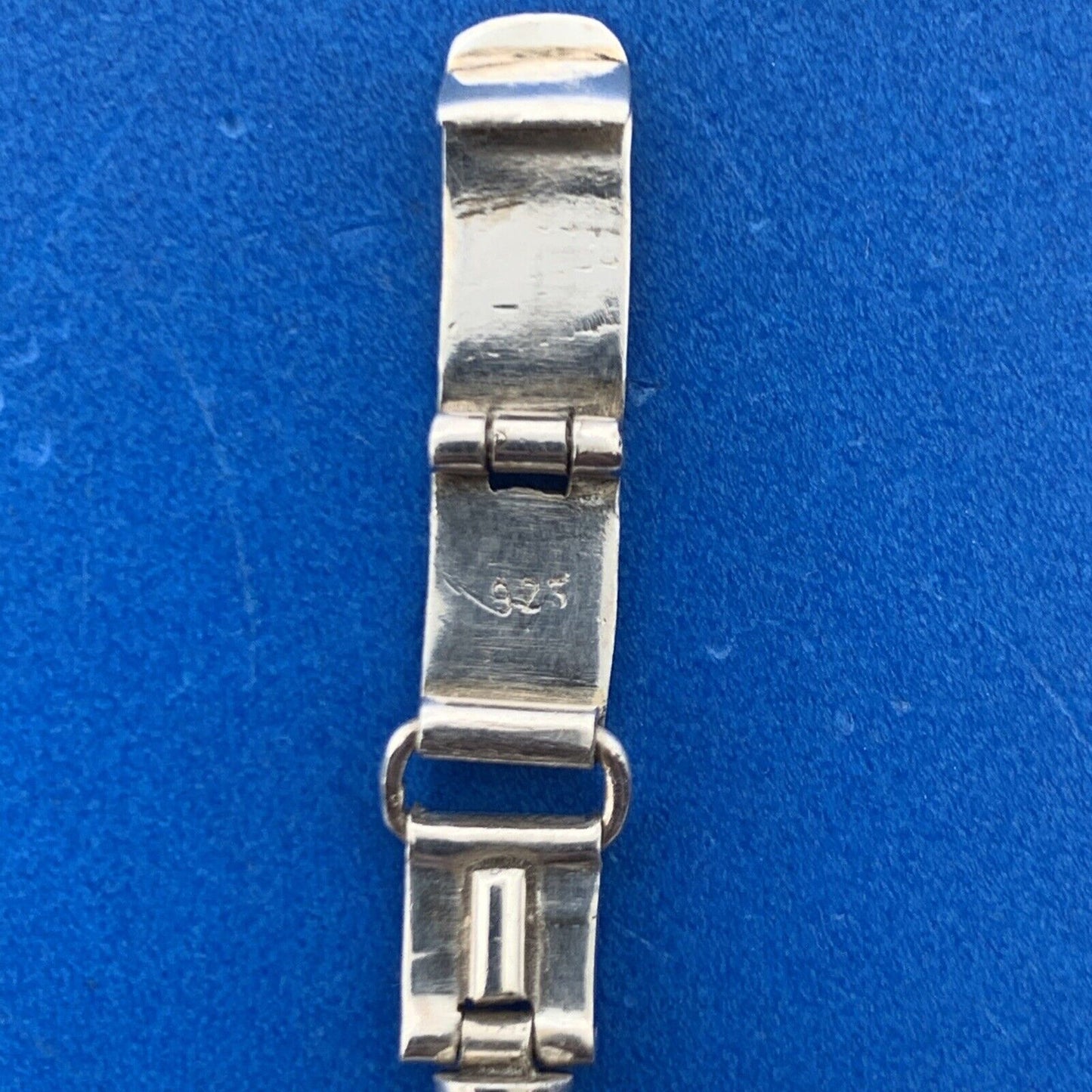 Vintage 925 Sterling Silver Moonstone Mabe Pearl Panel Statement Bracelet