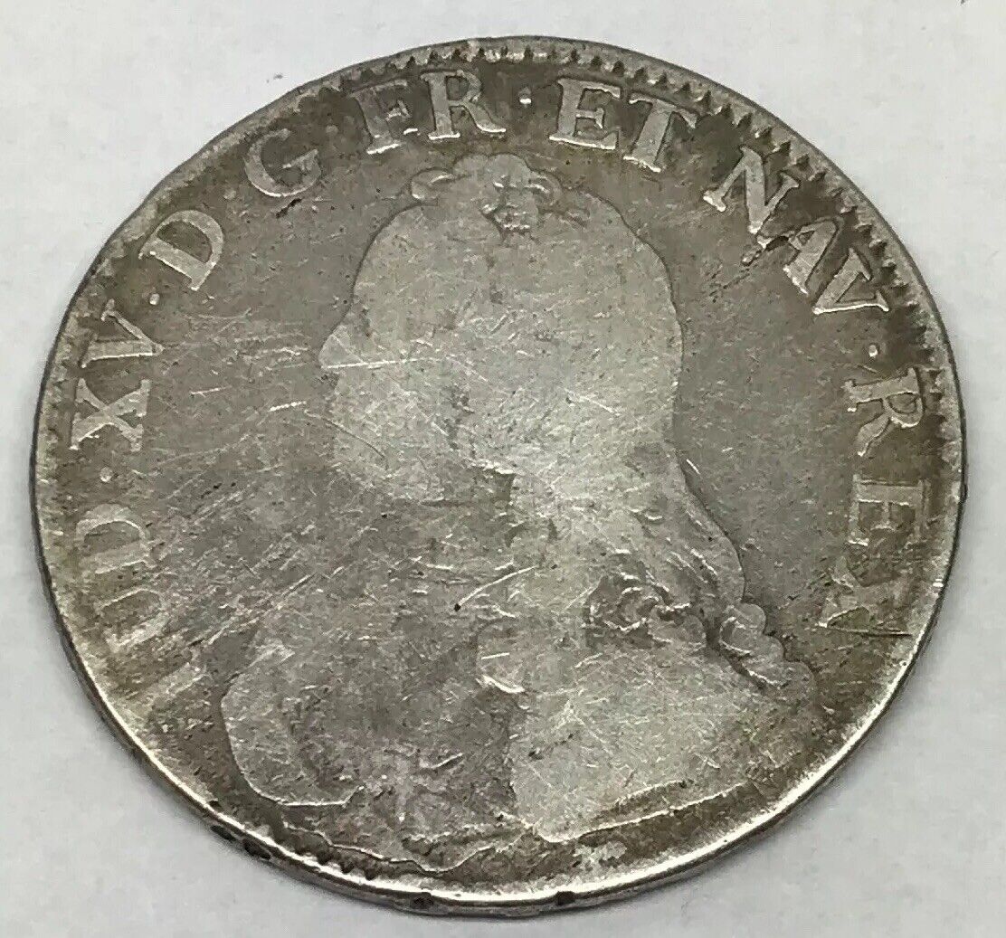 1729 A France Louis XV One Ecu Paris Mint Silver Crown
