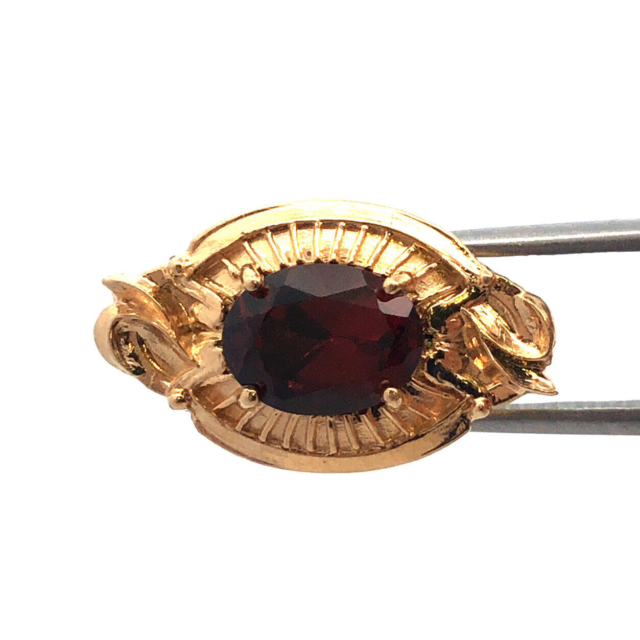 Designer 14K Yellow Gold Oval Garnet January Anniversary Slide Bracelet Charm